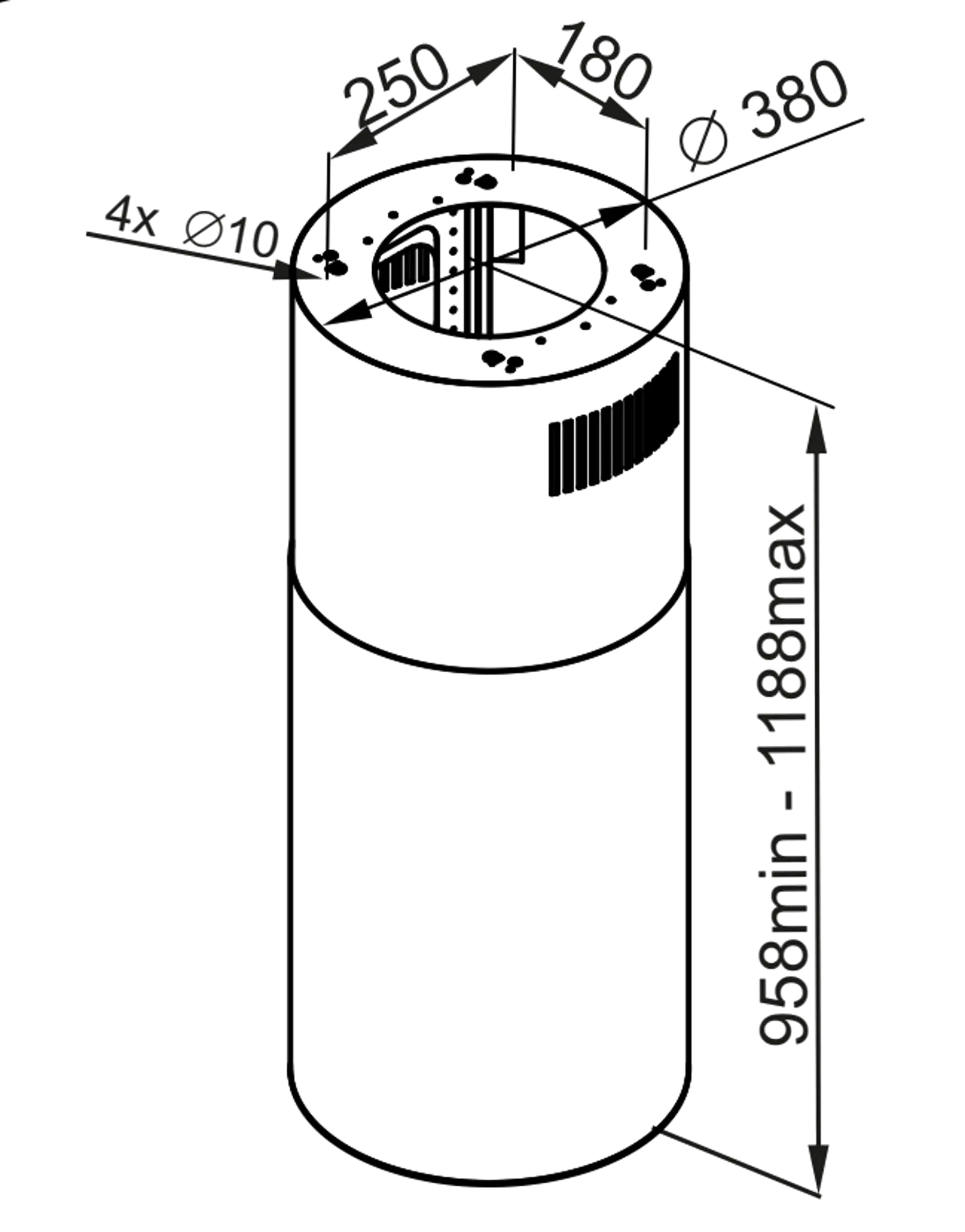Okap wyspowy ORW Class czarny Ciarko - 3