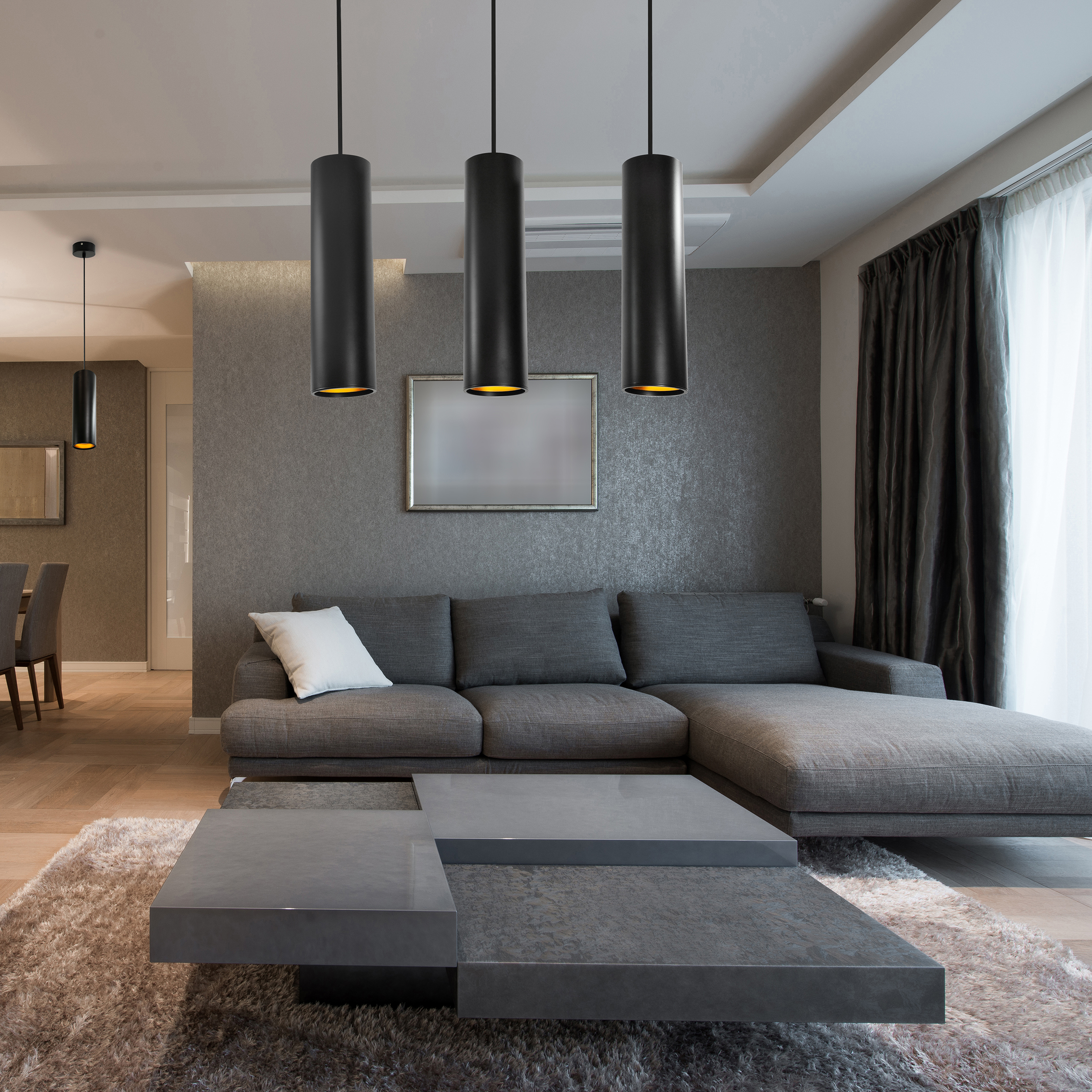 Lampa wisząca Lati czarna GU10 Il Mio - 2