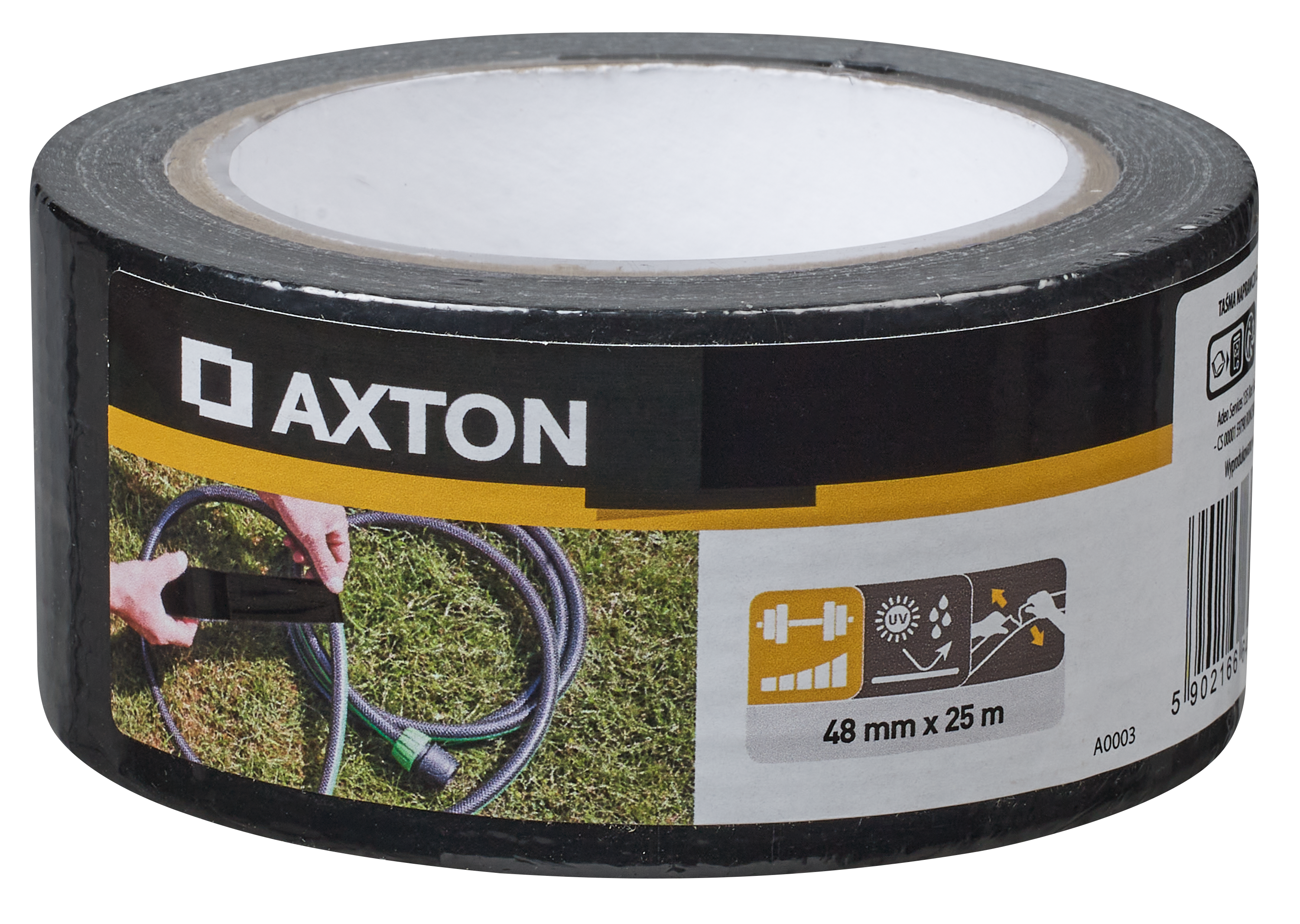 Taśma naprawcza 48 mm x 25 m czarna Axton - 2