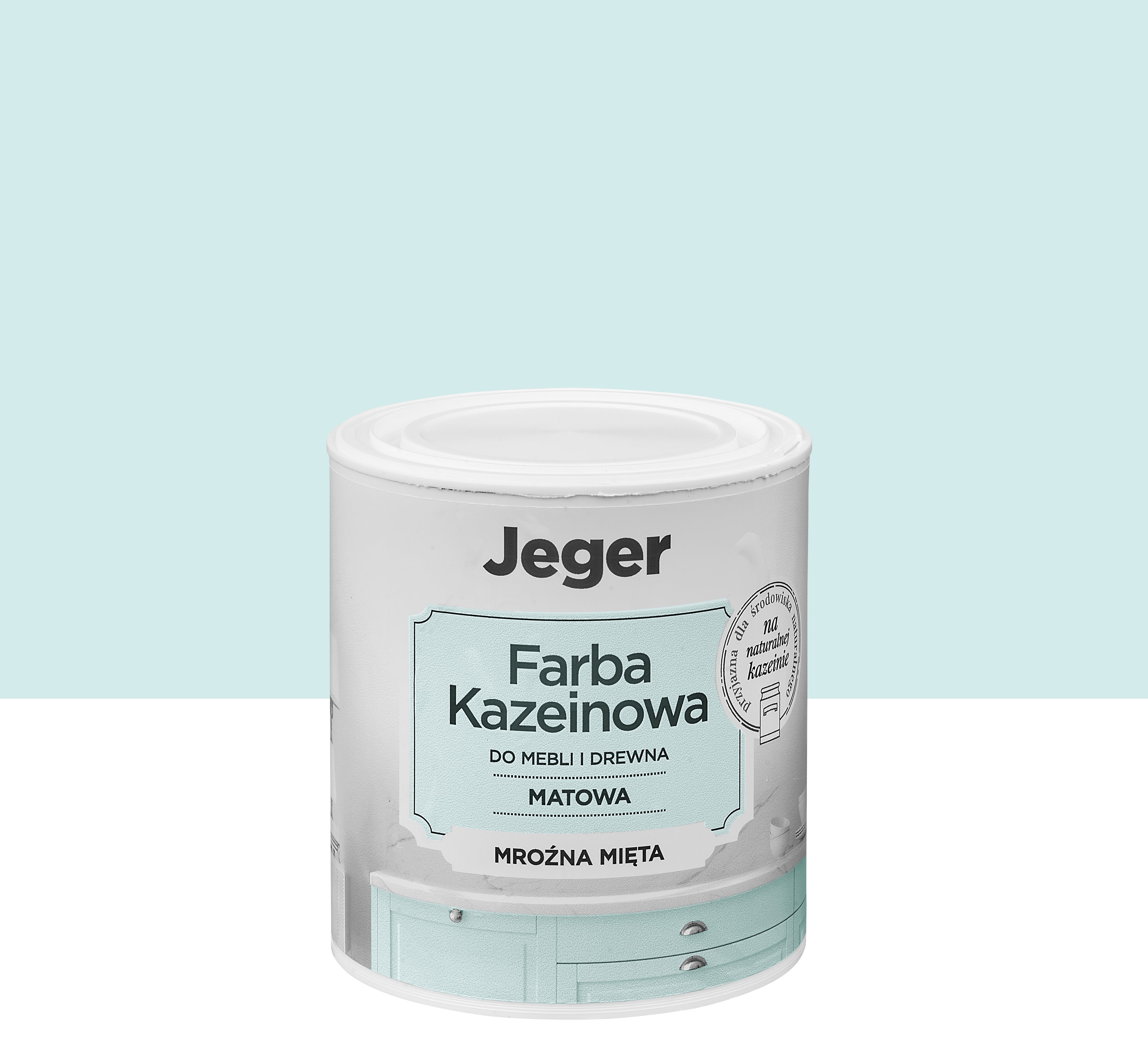 Farba kazeinowa 0.5 l mroźna mięta matowa Jeger