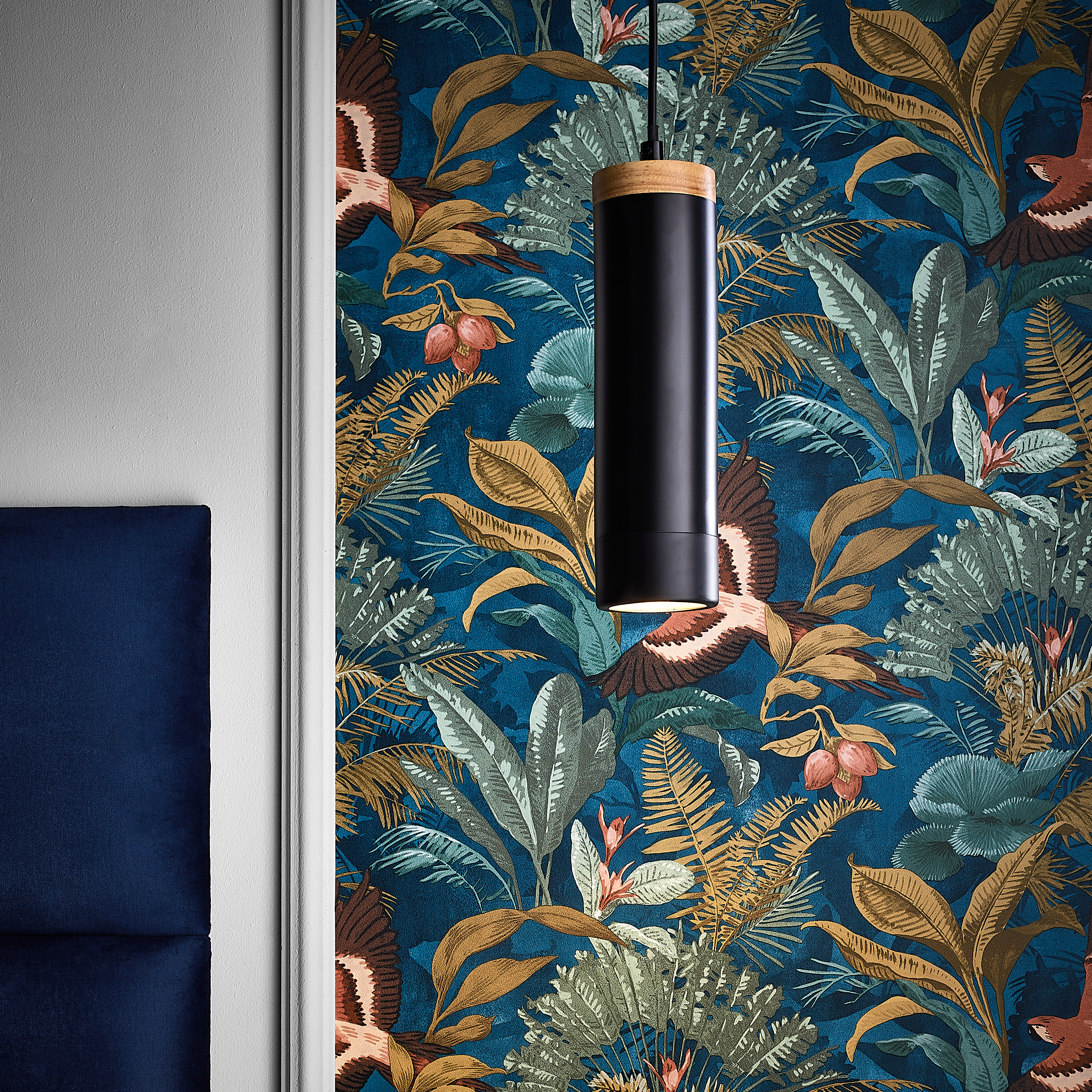 Lampadario Natura Minaki nero paralume nero GU10 Ø7.5cm INSPIRE - 5