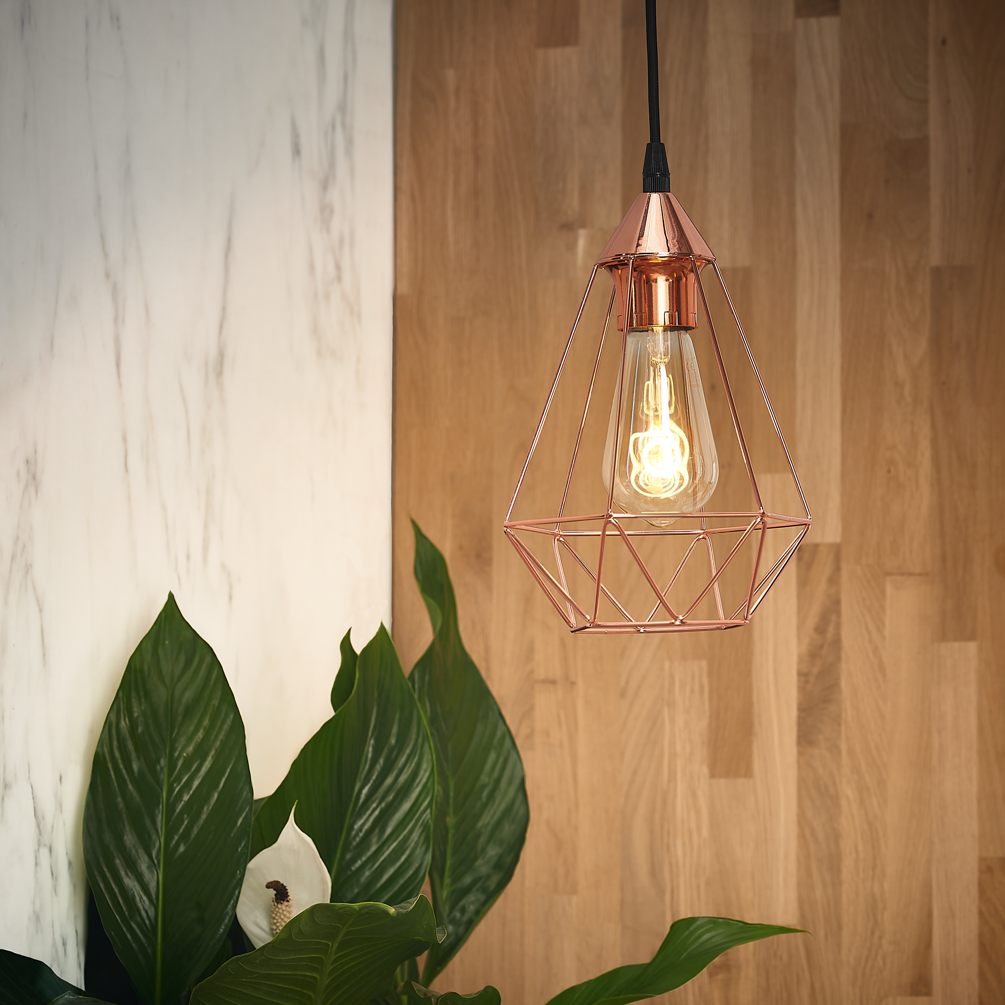Lampa wisząca Byron miedziana E27 Inspire - 3