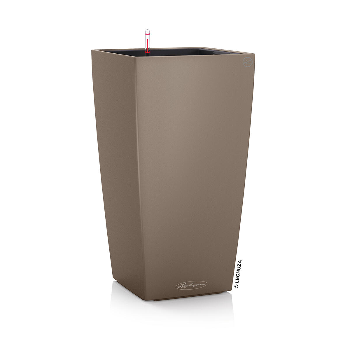 Vaso Da Tavolo Lechuza Classico - Design Opaco Marrone Sabbia, Con Sistema Irrigazione Integrato - Foto 9