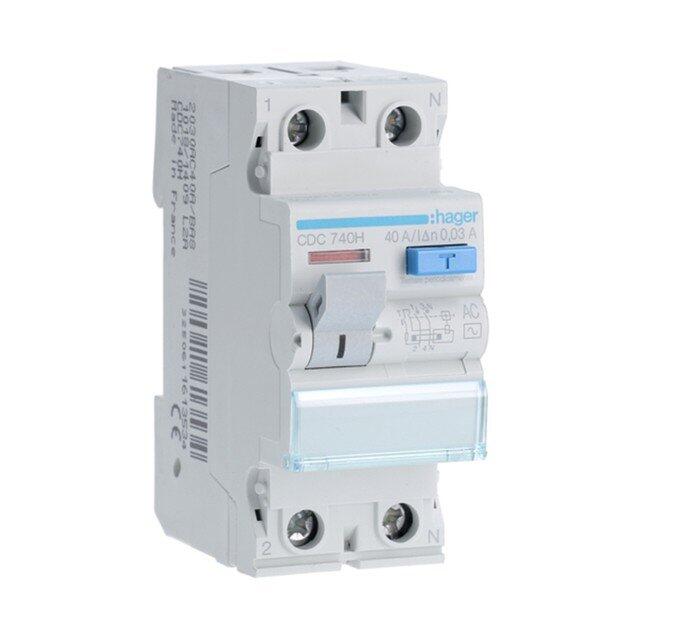 Interruttore Differenziale Hager 40A 30mA 2 Poli Tipo A Per Impianti Elettrici Domestici