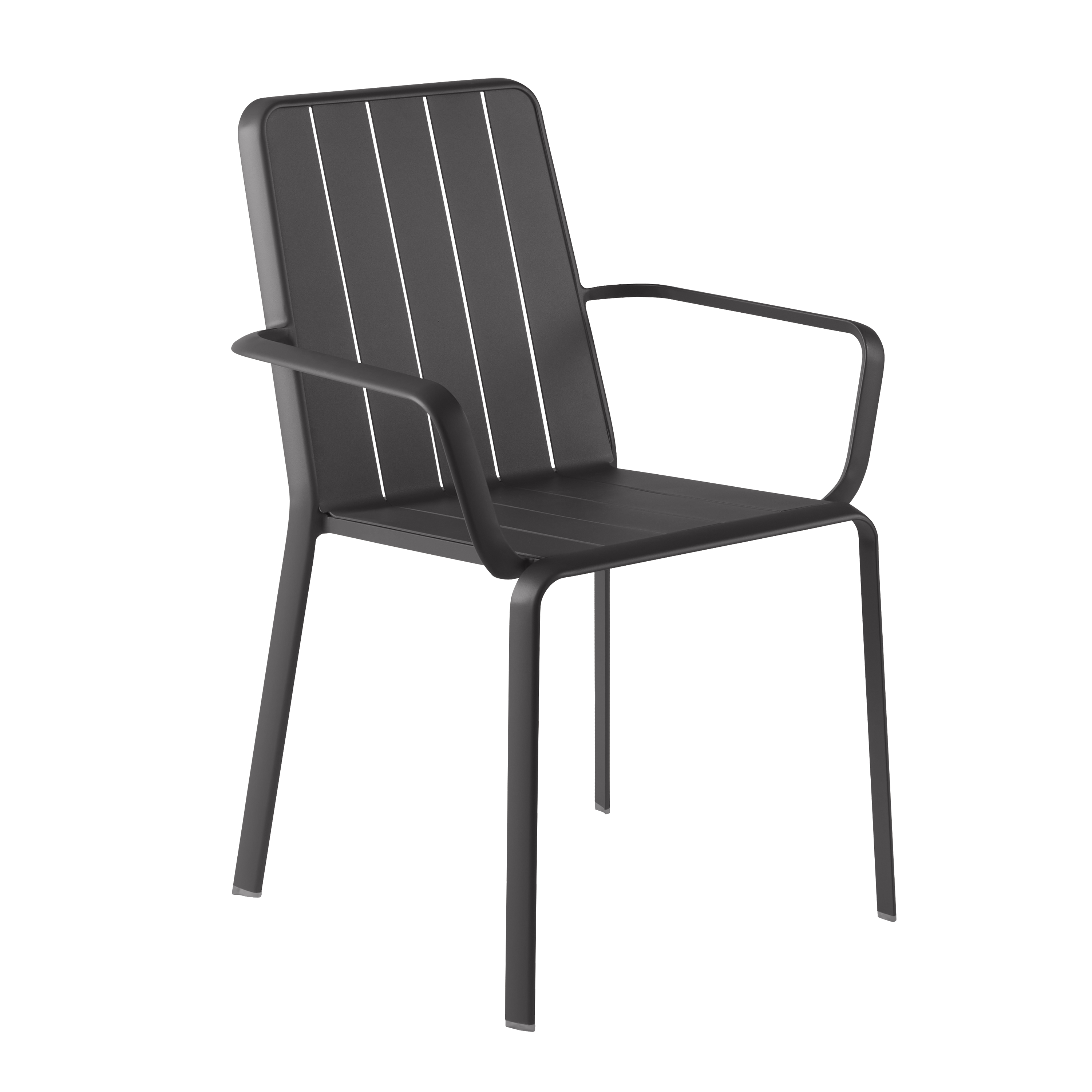Silla de jardín con brazos naterial idaho de aluminio gris
