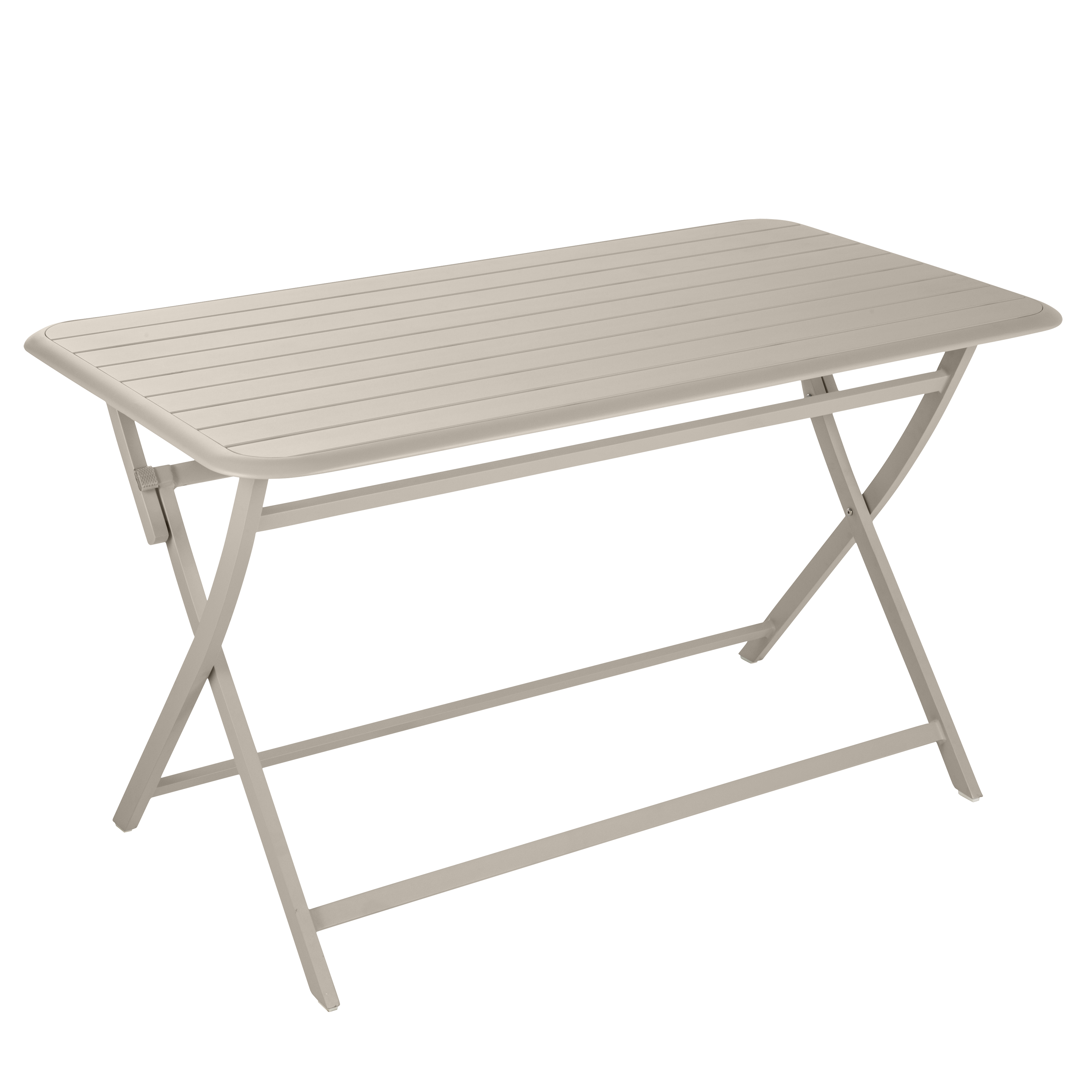 Mesa de jardín plegable naterial idaho de aluminio beige de 130x75 cm