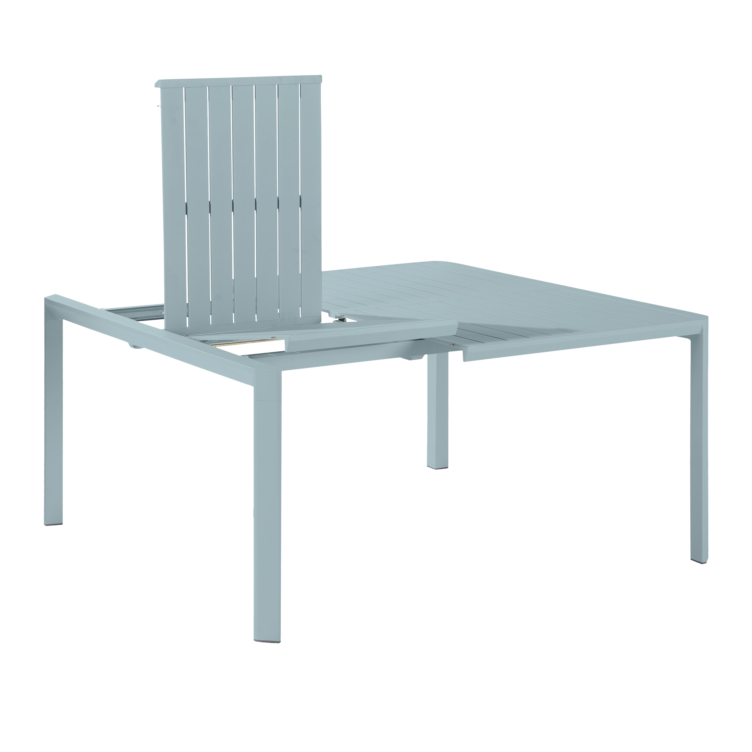 Set tavolo e sedie Idaho NATERIAL in alluminio blu per 8 persone - 9
