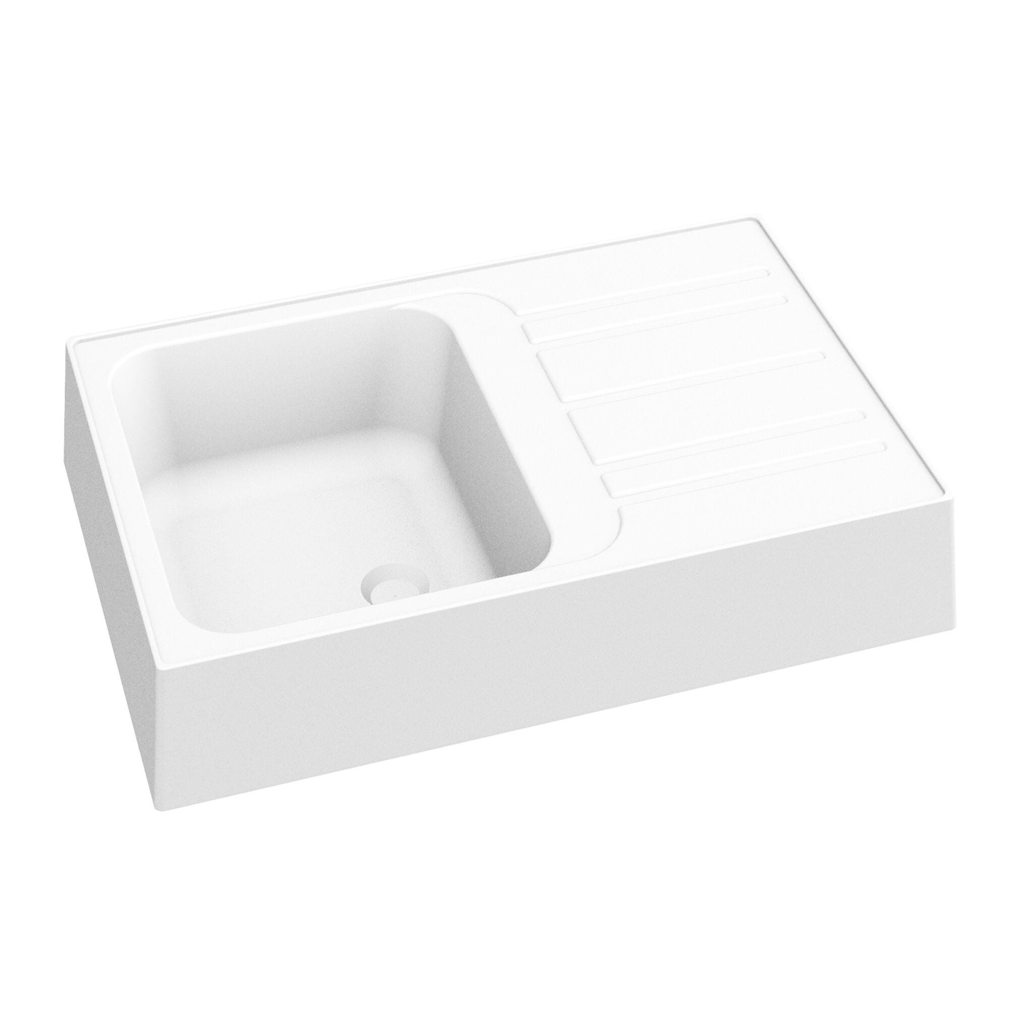 Asse Per Lavare Il Bucato A Mano - Lavatoio In Plastica Bianco 58x39 Cm, Per Lavandino - Foto 5