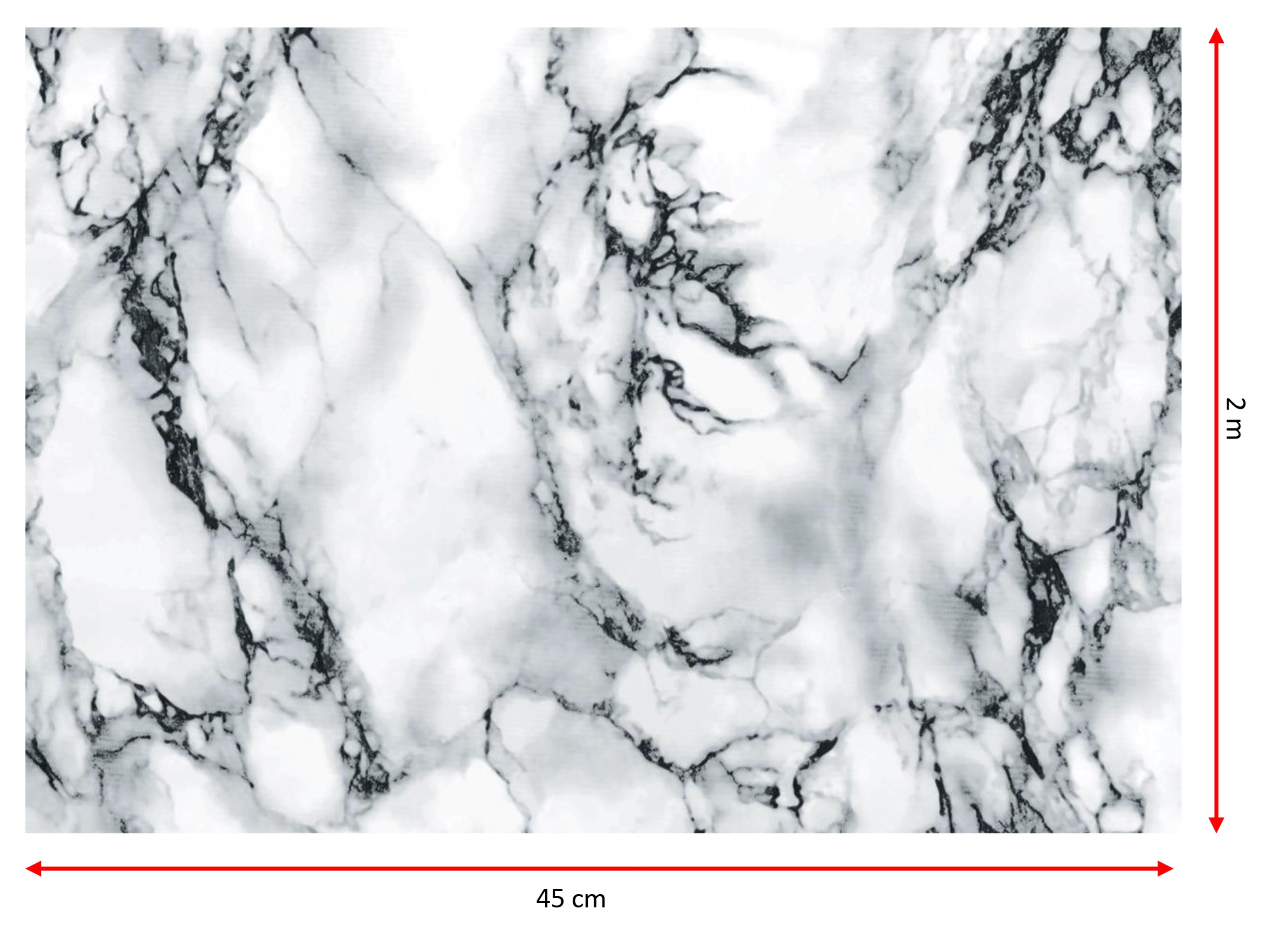 Rolo adesivo 45cmx2m mármore branco - 3