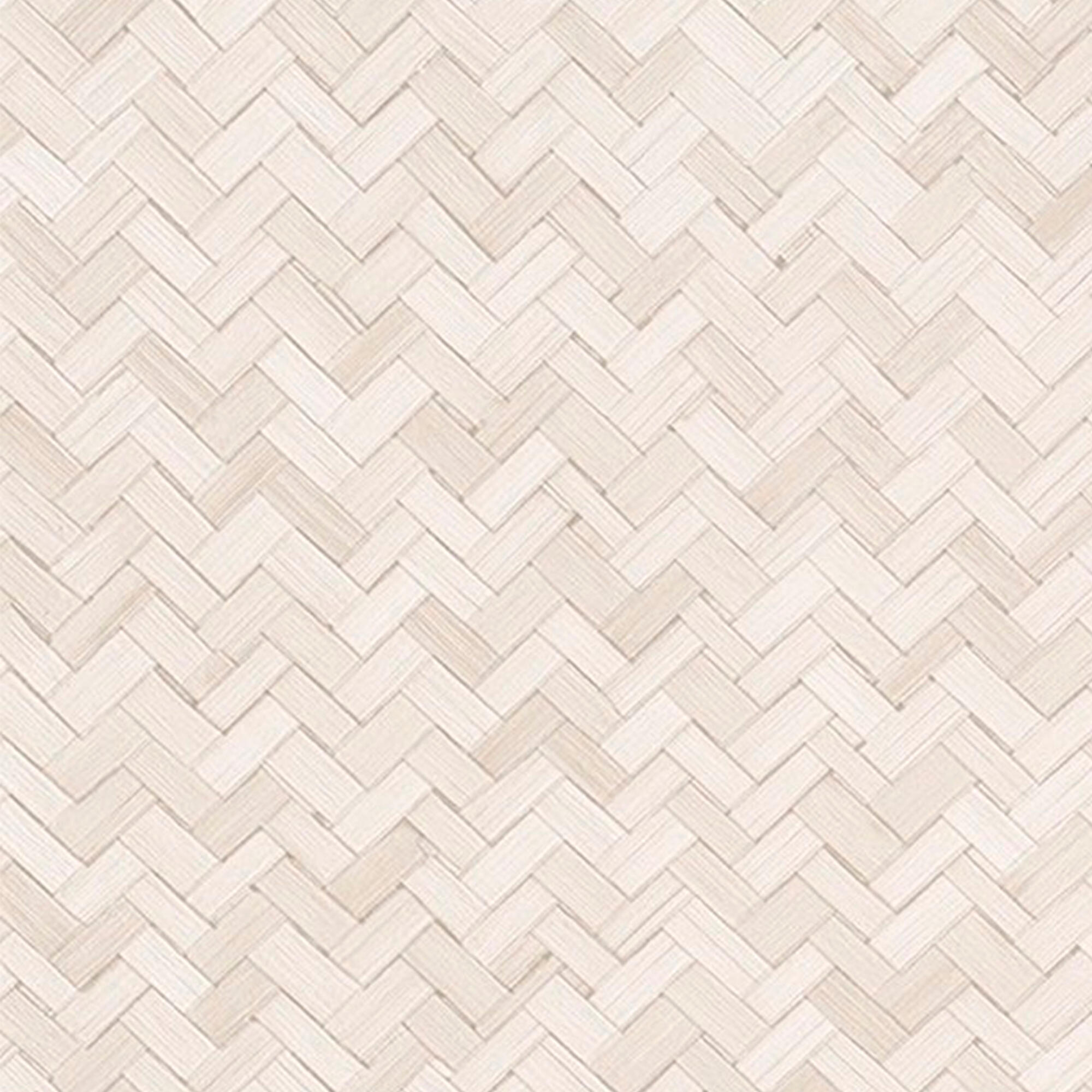 Papel pintado Vinilo Geométrico beige Espiga SAINT HONORE. De 53cm x 10m. Lavable. Método de pegado: aplicación cola en pared - 5