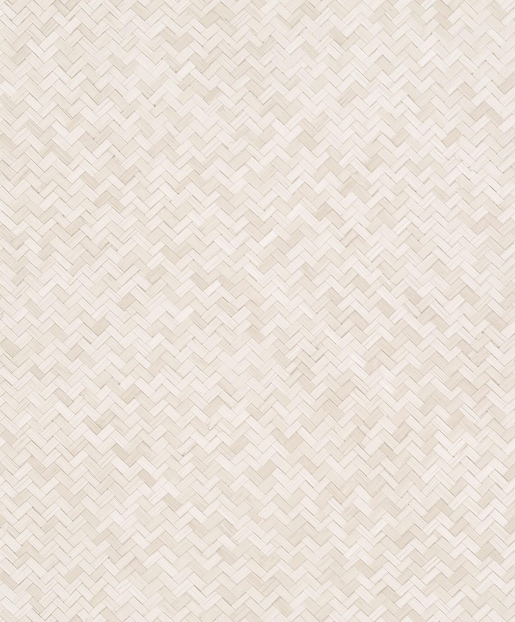 Papel pintado Vinilo Geométrico beige Espiga SAINT HONORE. De 53cm x 10m. Lavable. Método de pegado: aplicación cola en pared - 2