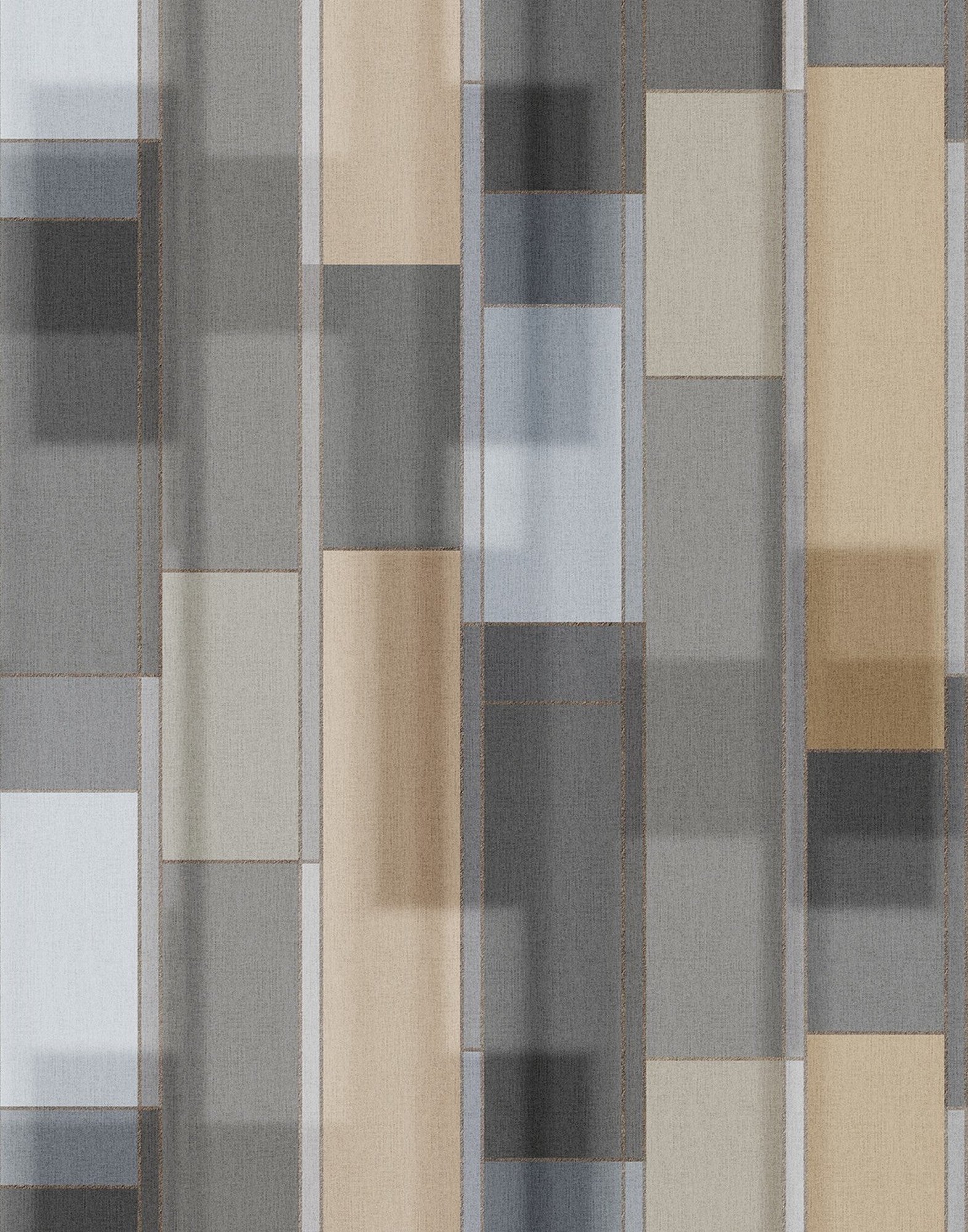 Mural no tejido urban city patchwork gris / plata de 212 x 270 cm marburg