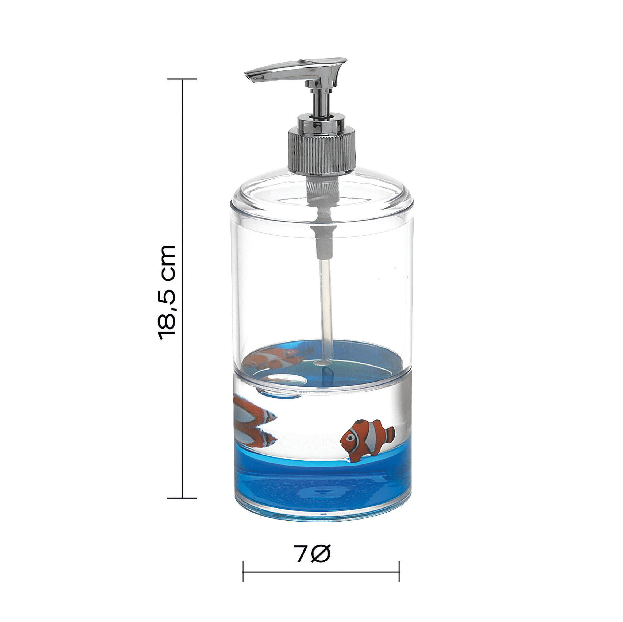 Dispenser sapone per bagno d'appoggio Pyxis trasparente/blu in polipropilene 0.24 l - 7