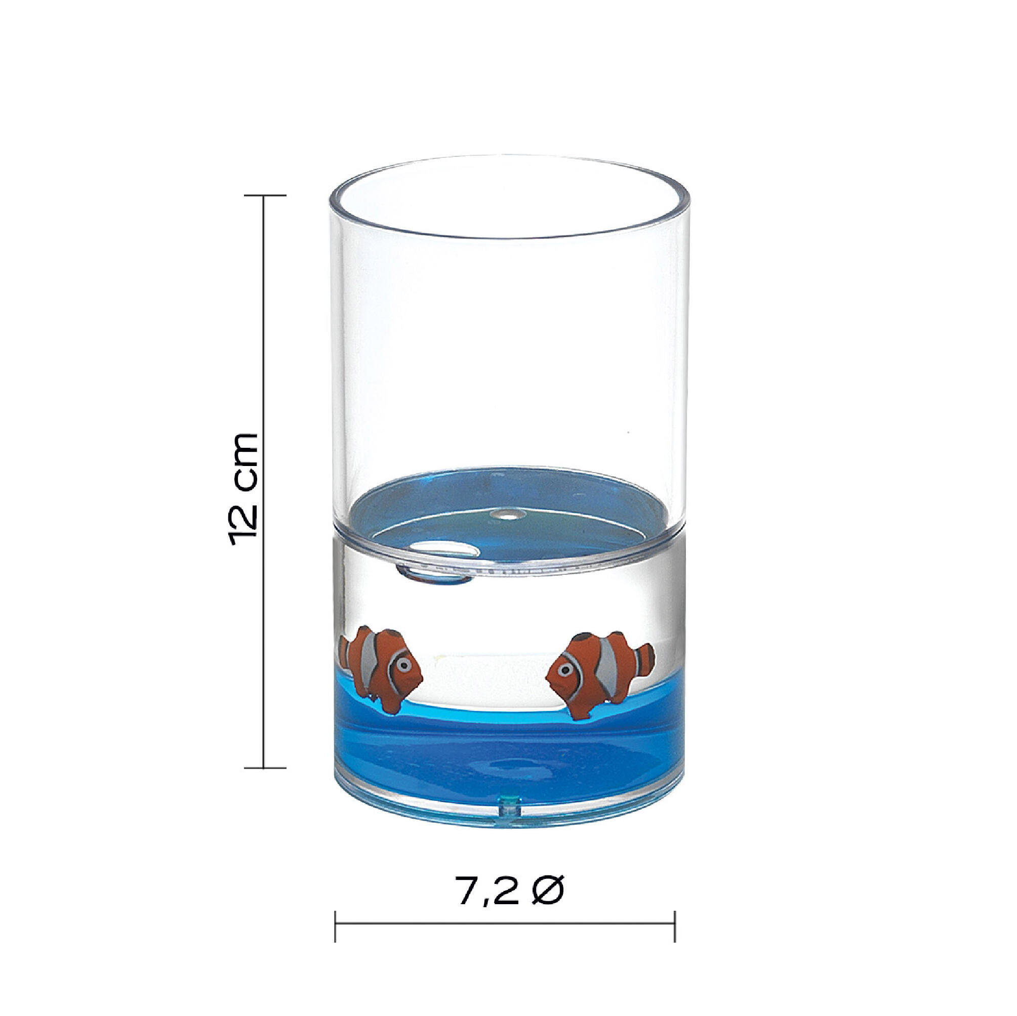 Bicchiere da bagno porta spazzolini Pyxis  L 7.2 x H 12 in resina trasparente/blu - 7