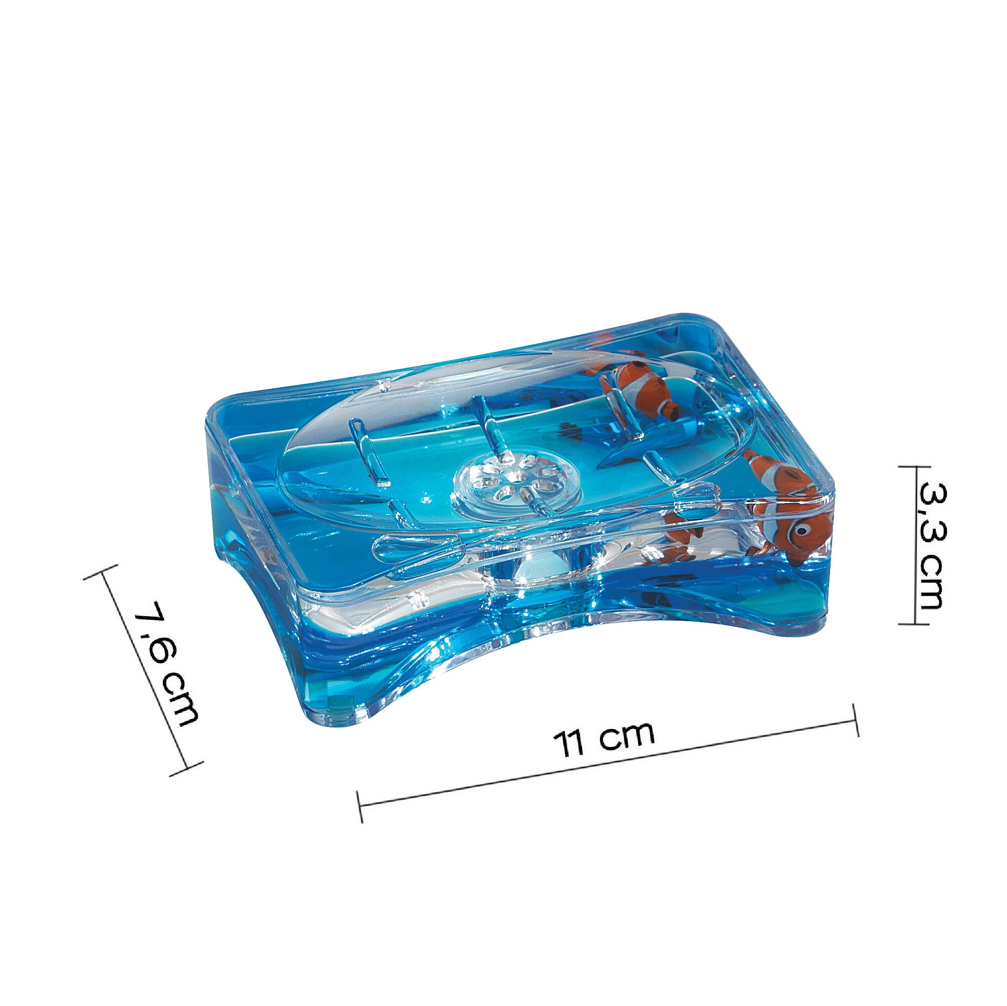 Porta sapone Pixys blu 11 cm x 3.3 cm in polipropilene - 7