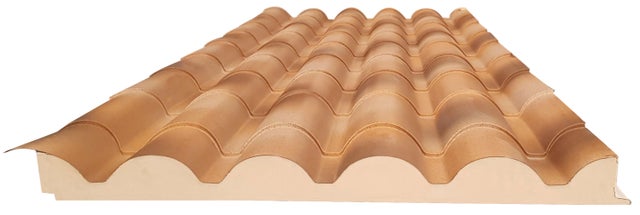 Panel imitación teja envejecido/Madera METALPANEL 4550x1000x65mm