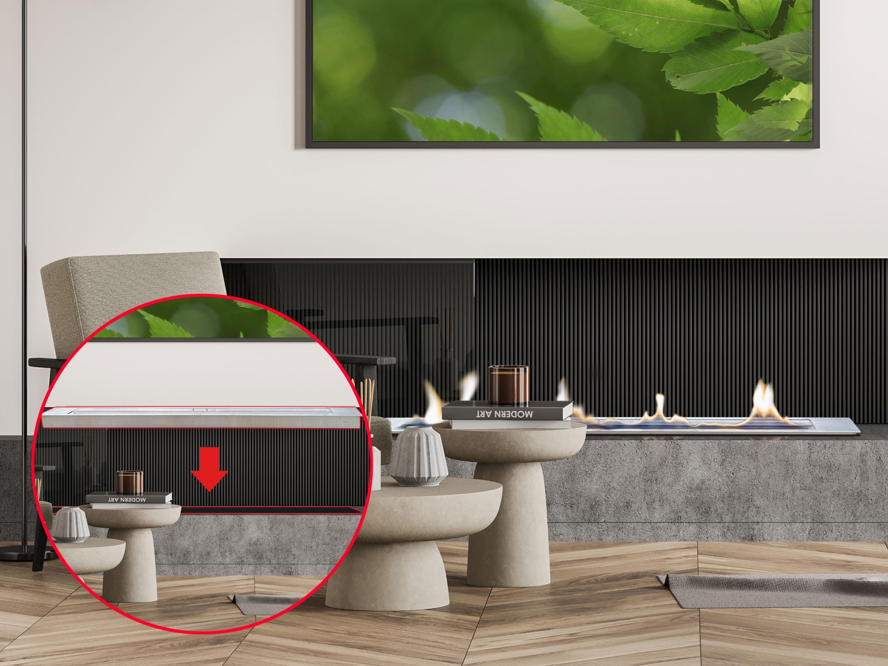 Estufa de bioalcohol purline f96180 de 8 kw color acero inox.