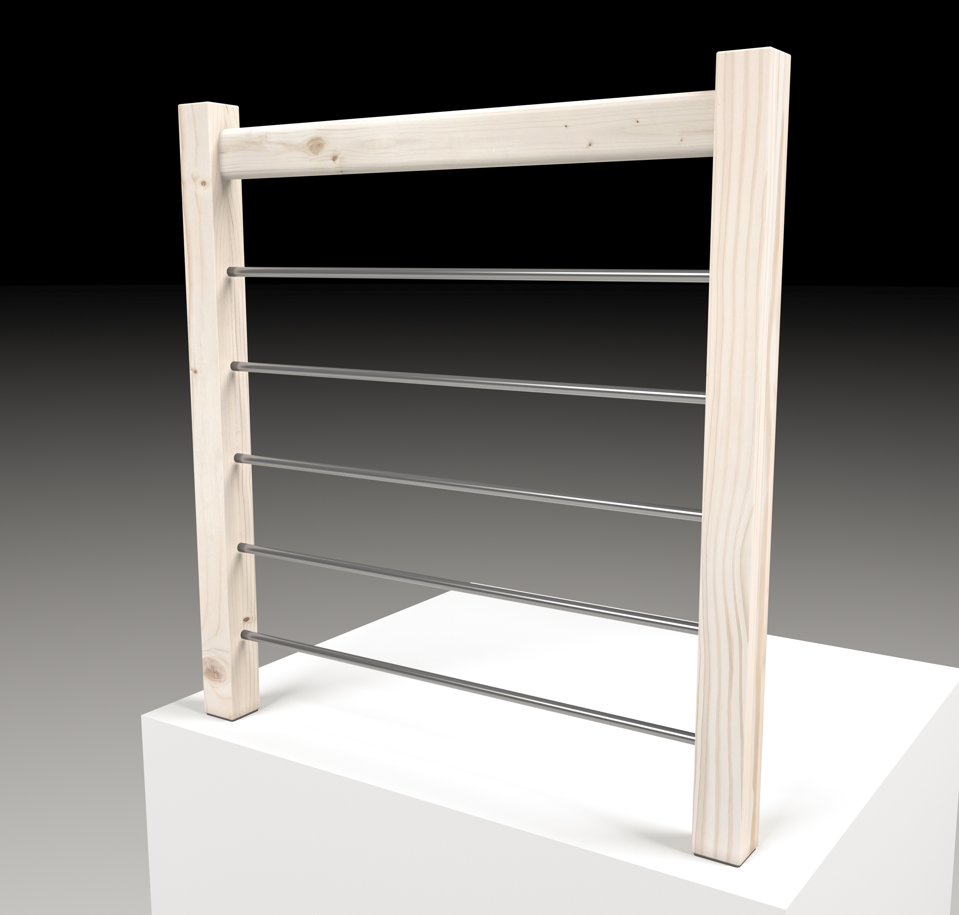 Kit balaustrada interior trendy madera abeto fijación suelo 96cm