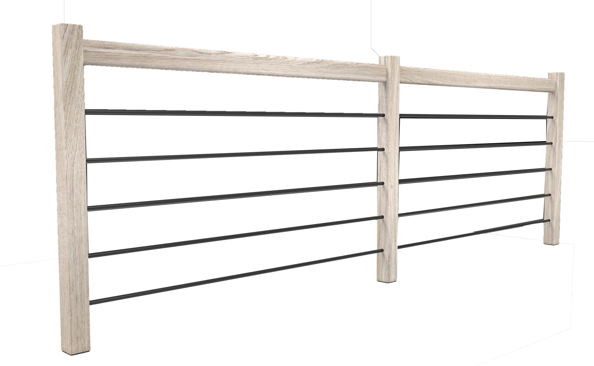 Kit balaustrada interior trendy madera roble fijación suelo 316cm