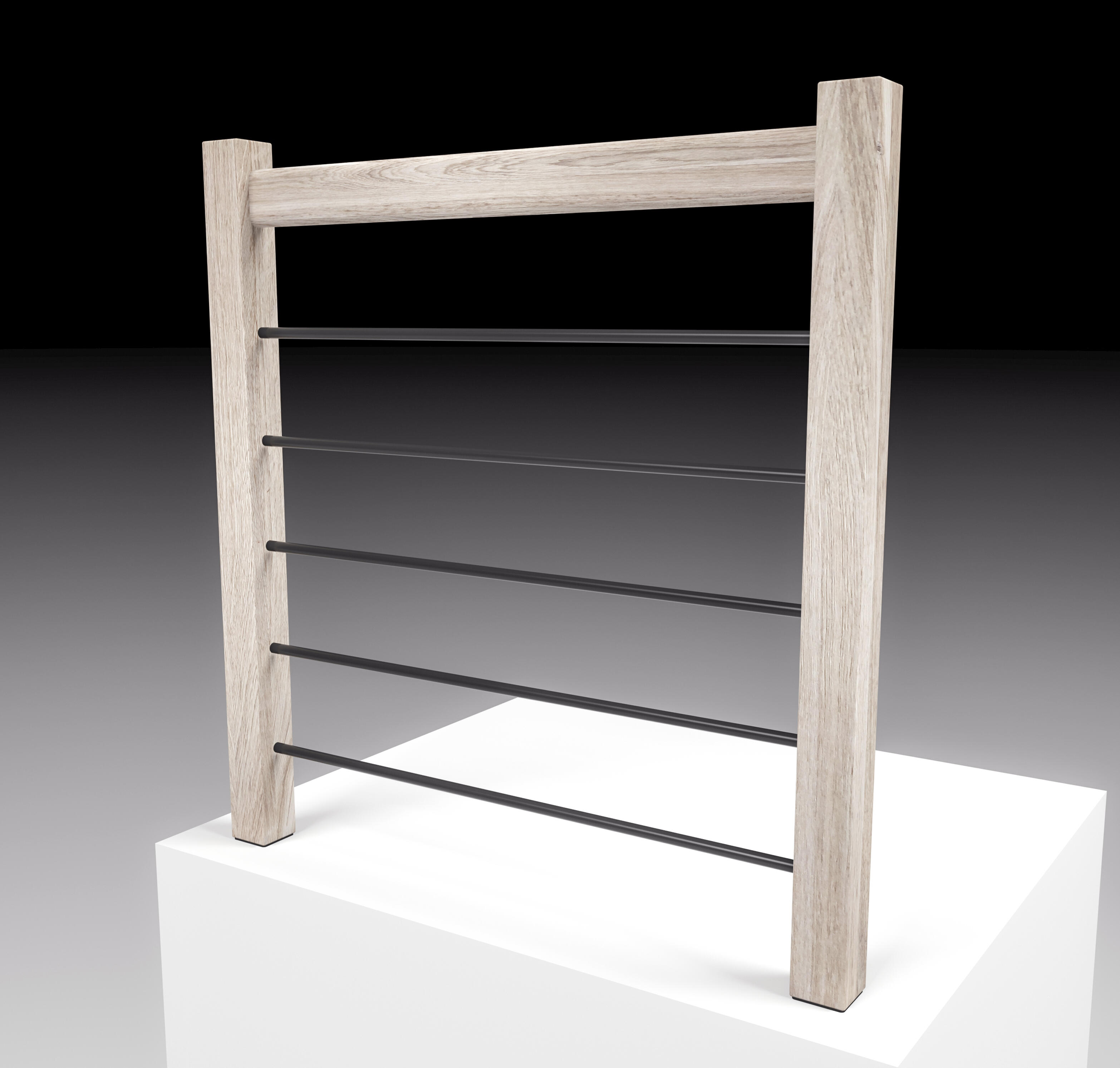 Kit balaustrada interior trendy madera roble fijación suelo 96cm