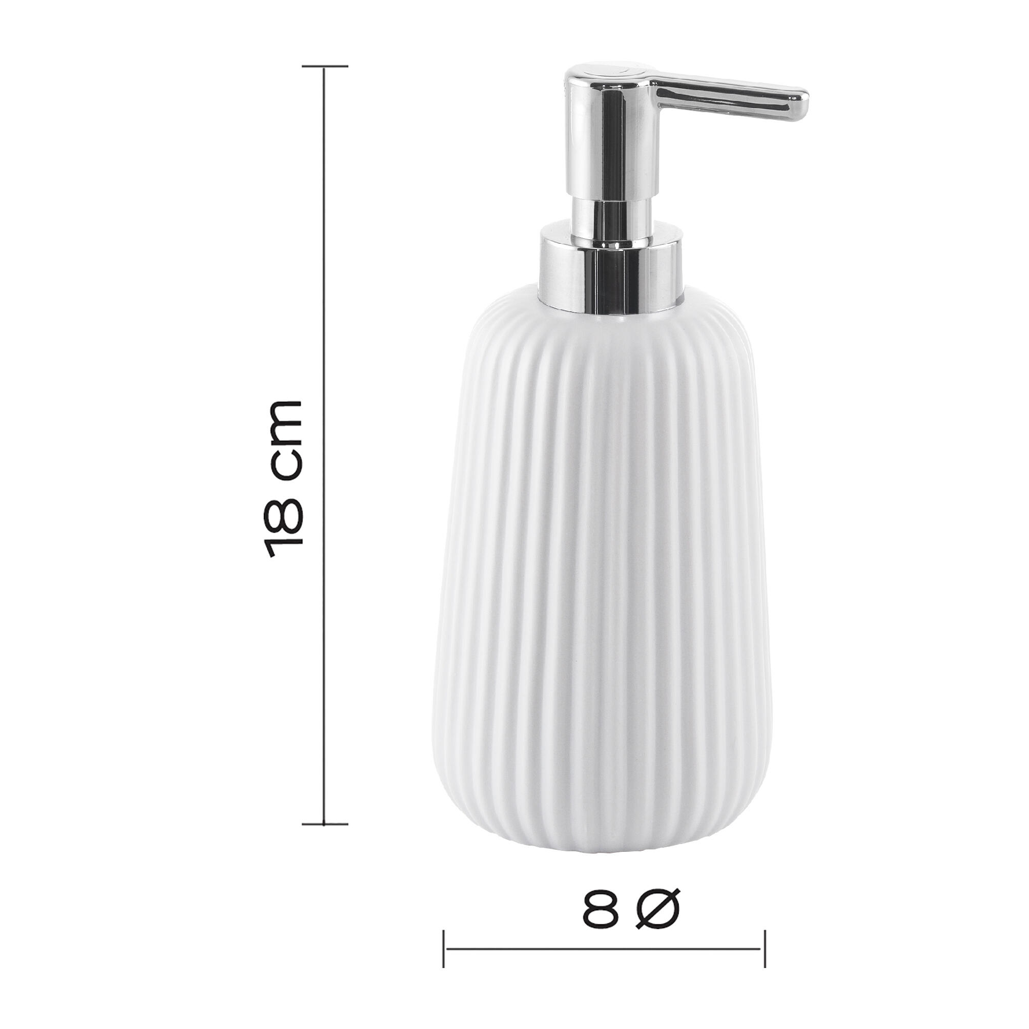 Dispenser sapone per bagno d'appoggio Marika bianco in ceramica 0.4 l - 10