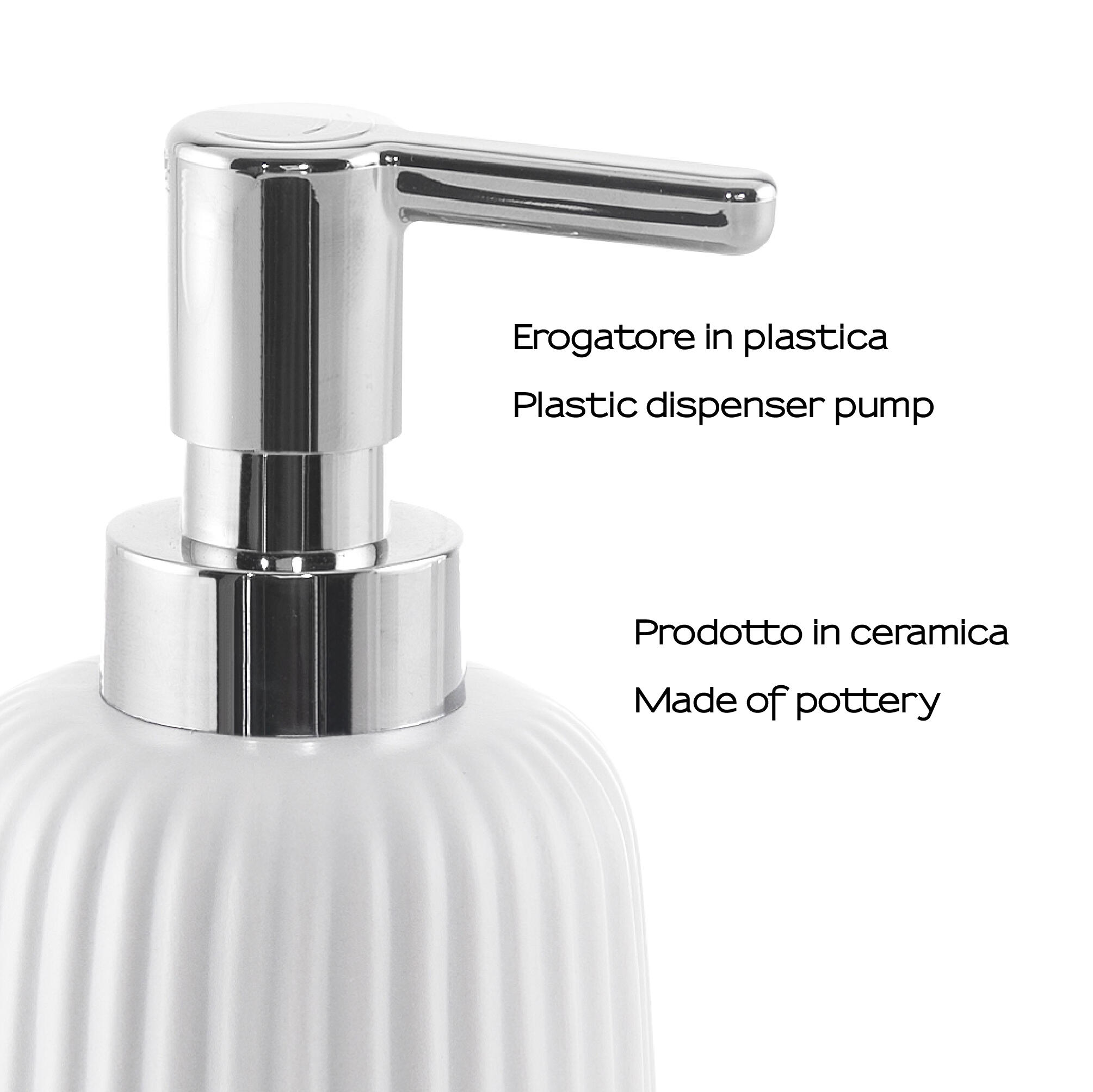 Dispenser sapone per bagno d'appoggio Marika bianco in ceramica 0.4 l - 6