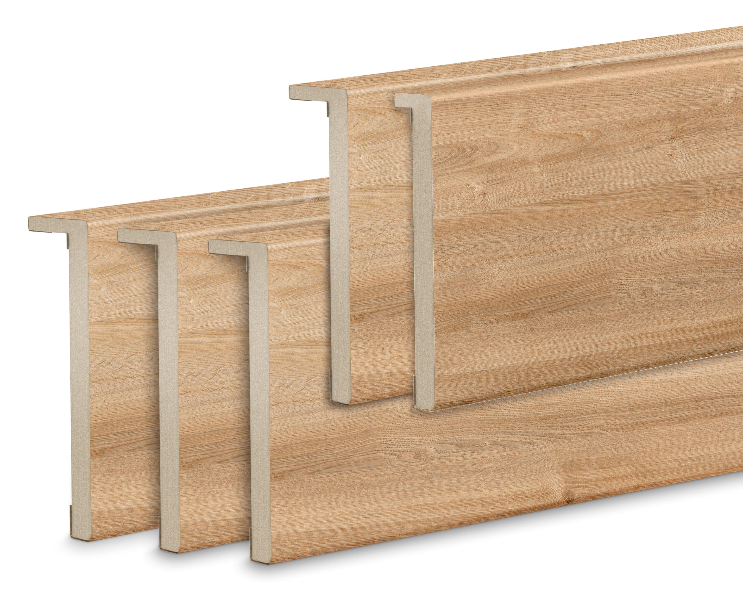 Kit de 5 tapetas extensible en l mdf natural para puerta tacoma 80x12/10x2200mm