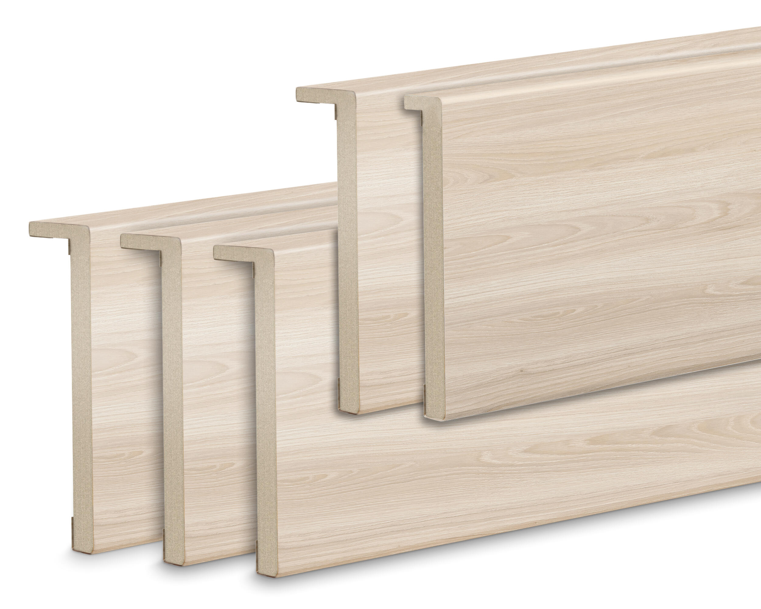 Kit de 5 tapetas extensible en l mdf crema para puerta tacoma 80x10/12x2200mm