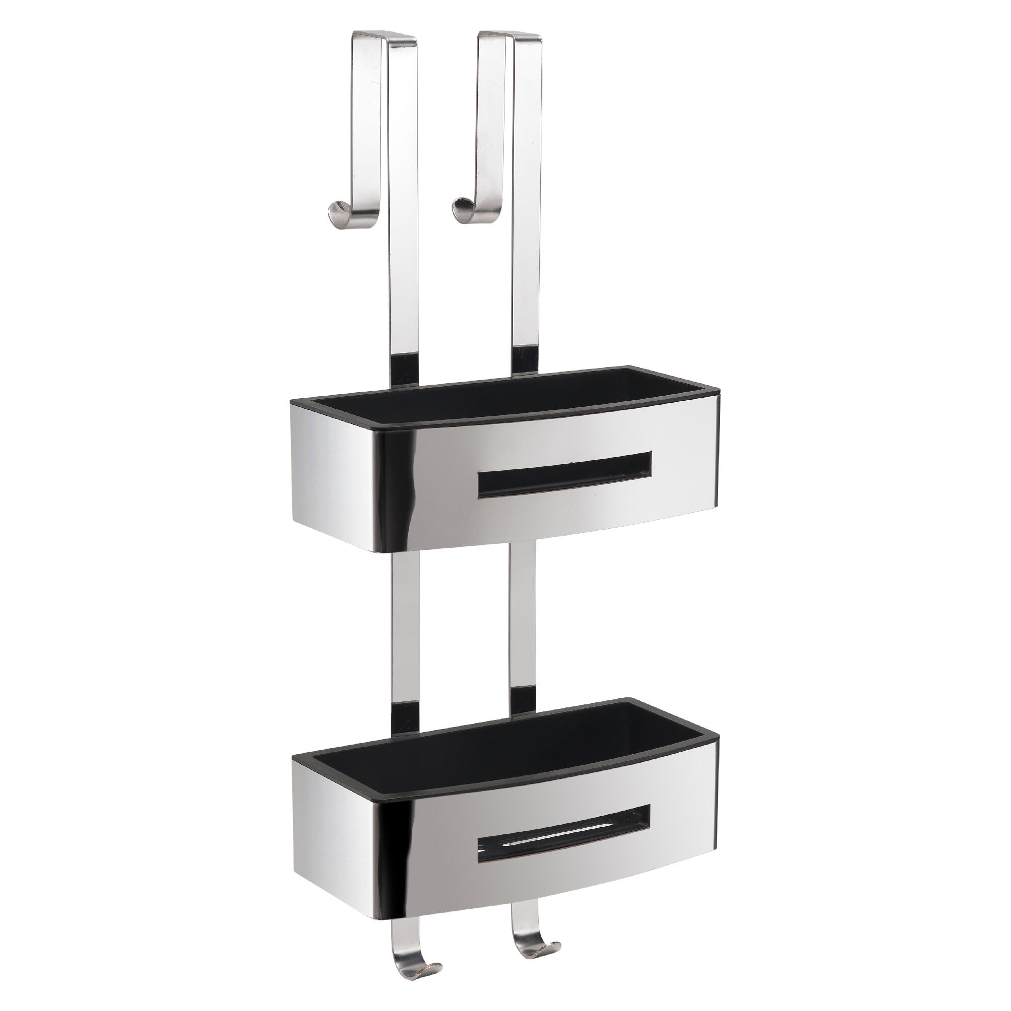 Cesto para ducha poseidon plata, negro 24x58.4x18.7 cm