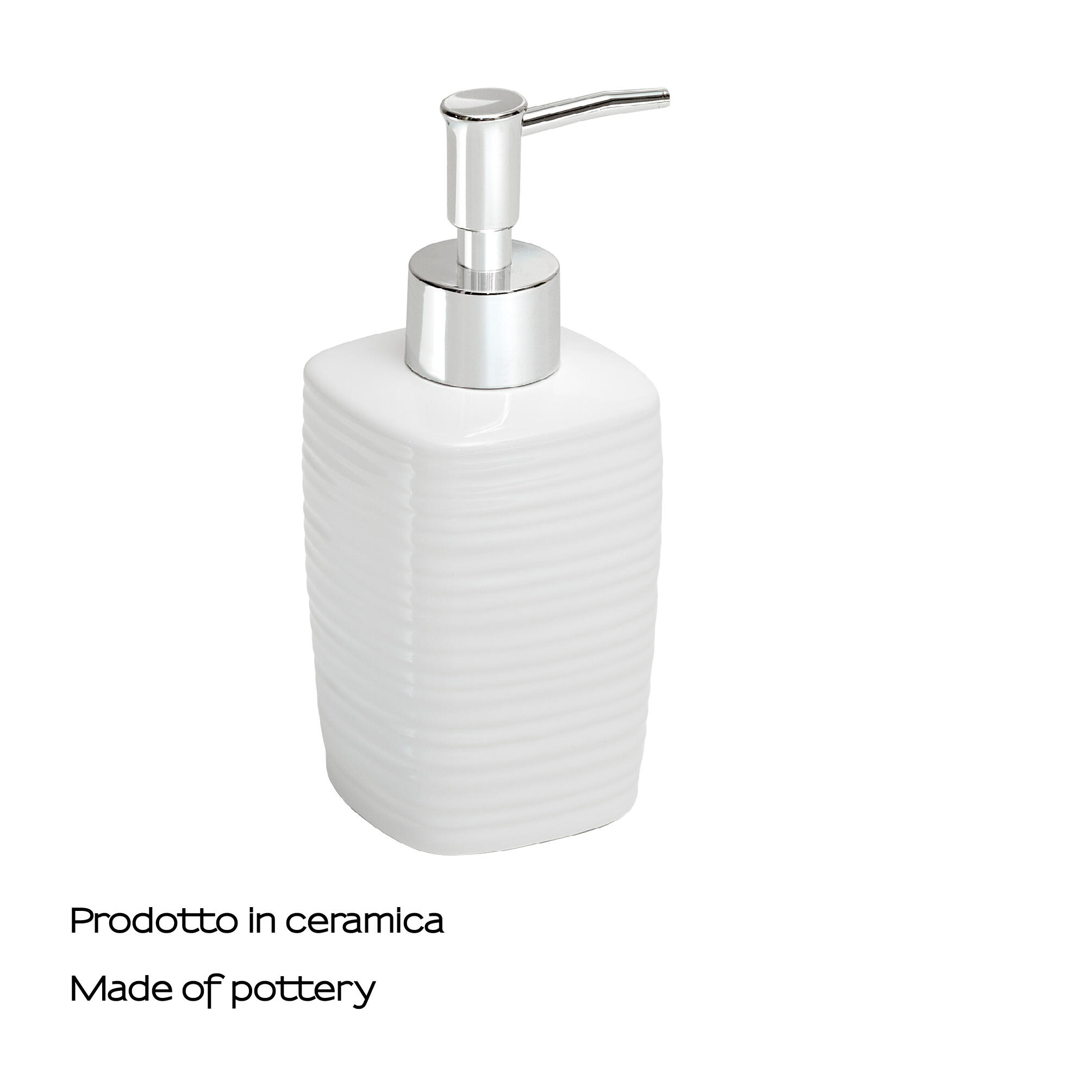 Dispenser sapone per bagno d'appoggio Kelly bianco in ceramica - 4
