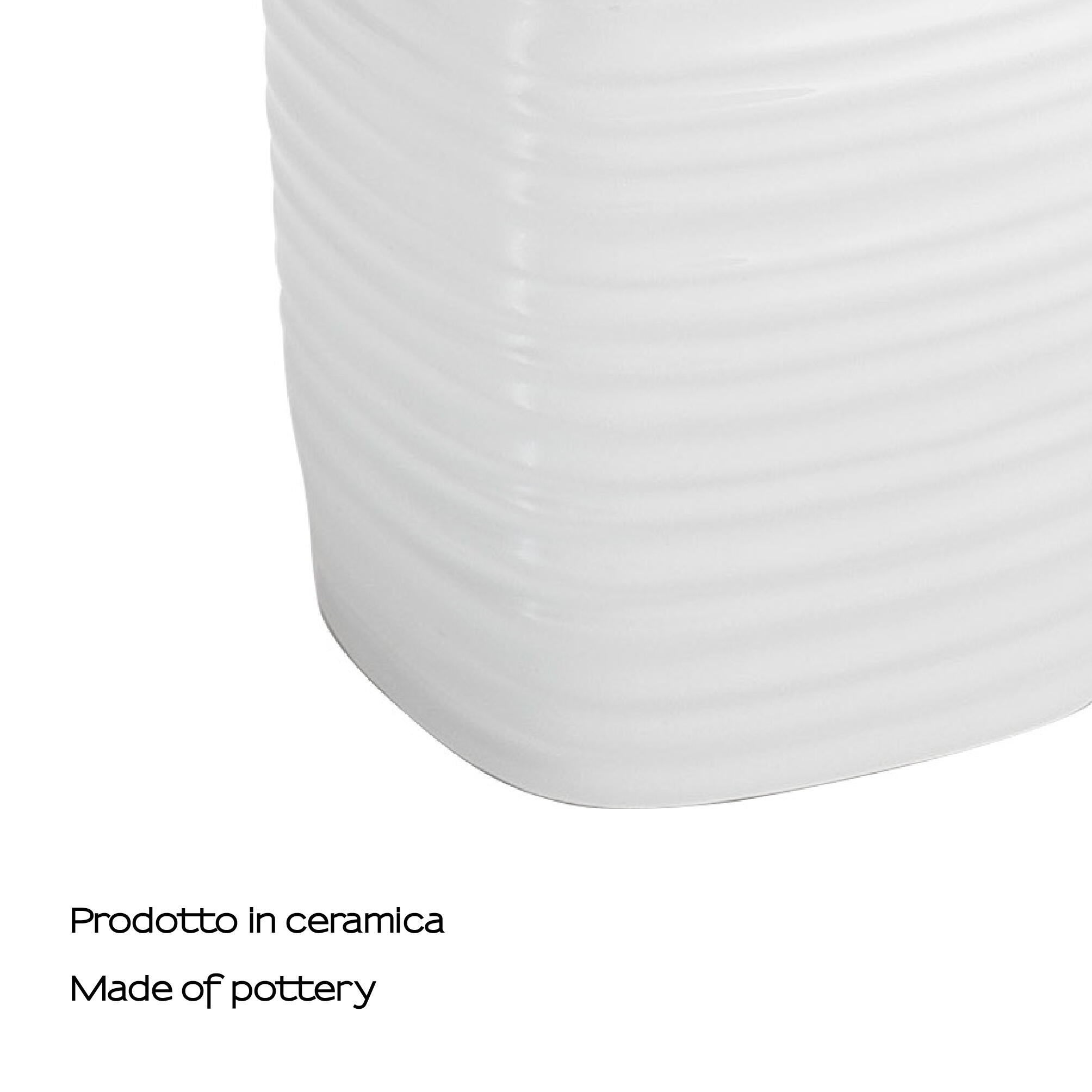 Bicchiere da bagno porta spazzolini Kelly  L 7.2 x H 10 in ceramica bianco - 3