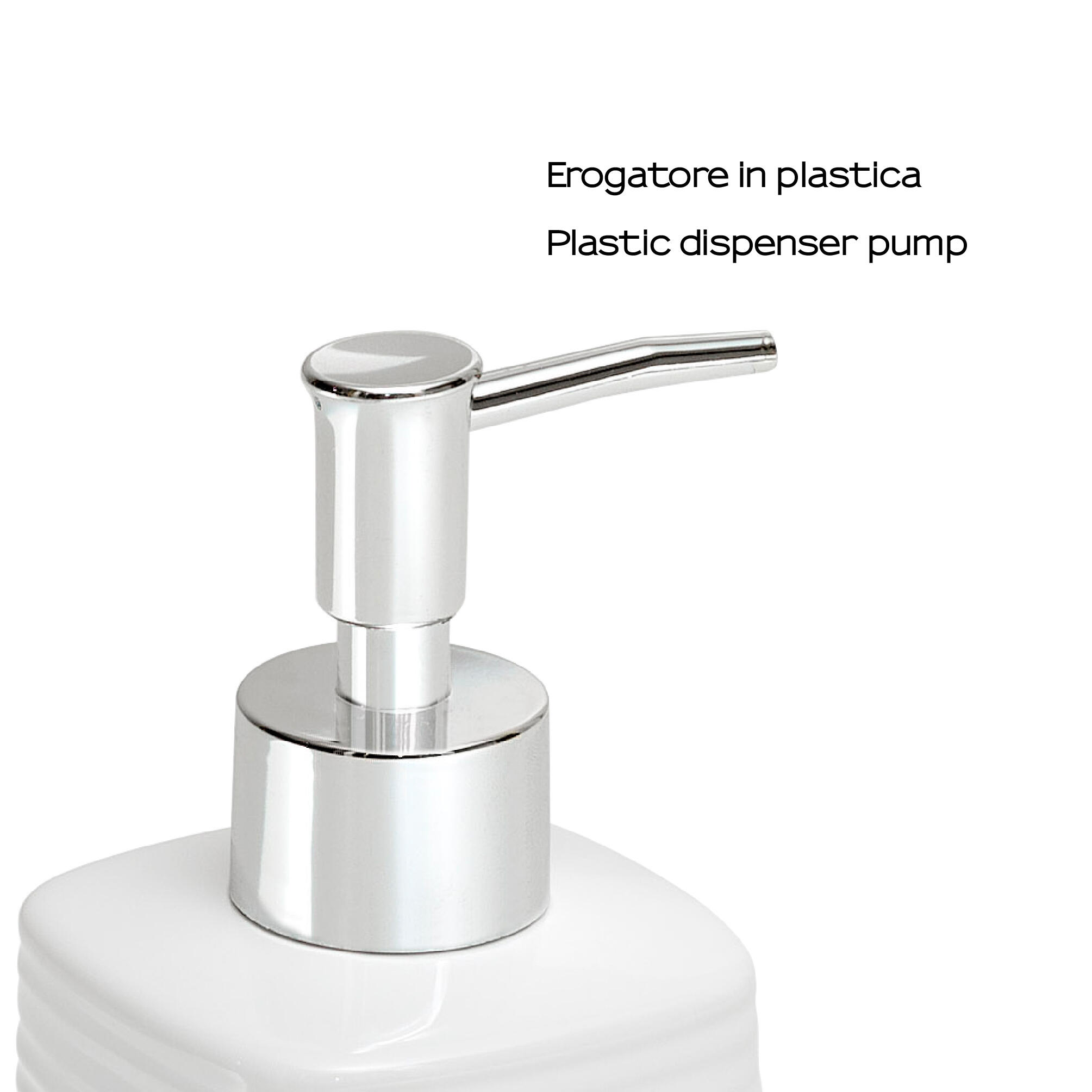 Dispenser sapone per bagno d'appoggio Kelly bianco in ceramica - 3
