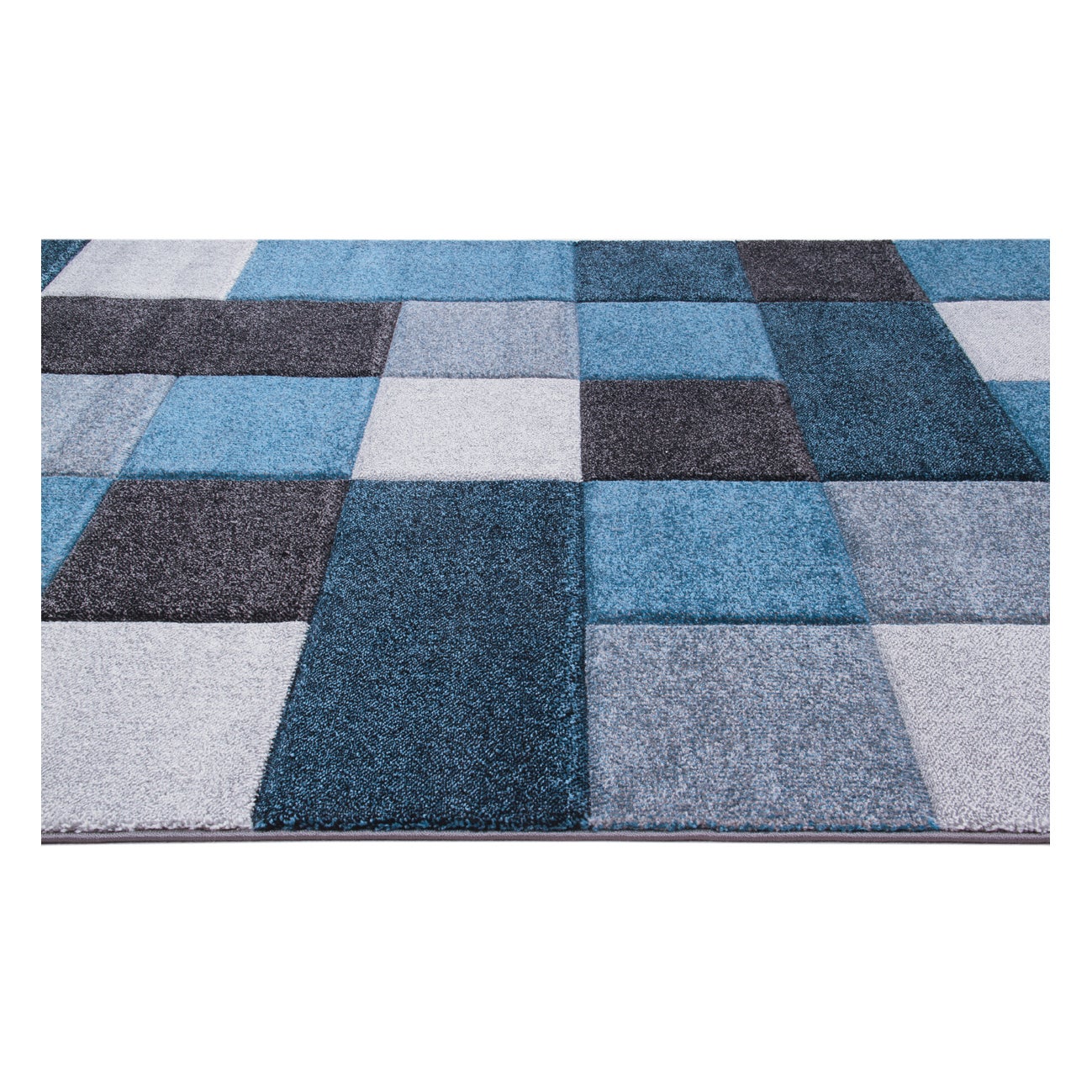 Tappeto Opera square geometrico blu, L 190 x L 133 cm - 3