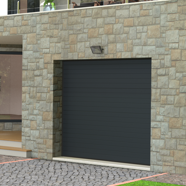 Puerta de garaje motorizada CASCAIS antracita de 250x212,5 cm