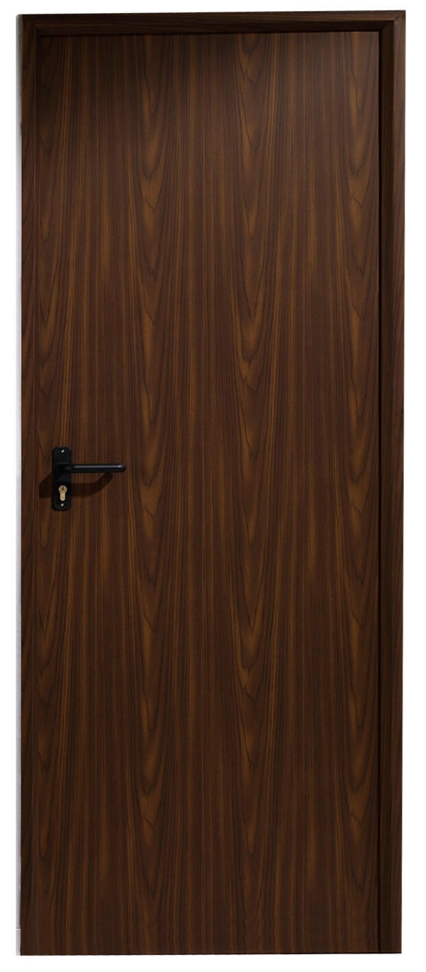 Puerta de trastero liso nogal con llave 1 punto de seguridad apertura derecha 200x80cm - 5