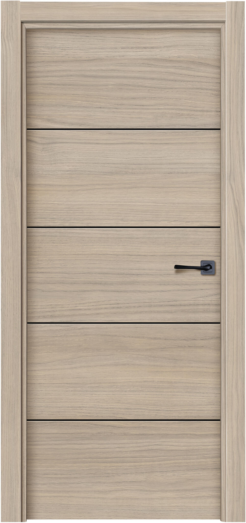 Puerta de interior abatible ciega estructura maciza acabado laminado serie line berna loft roble apertura izquierda cerco de 70 x 30 anchura 62.5 cm