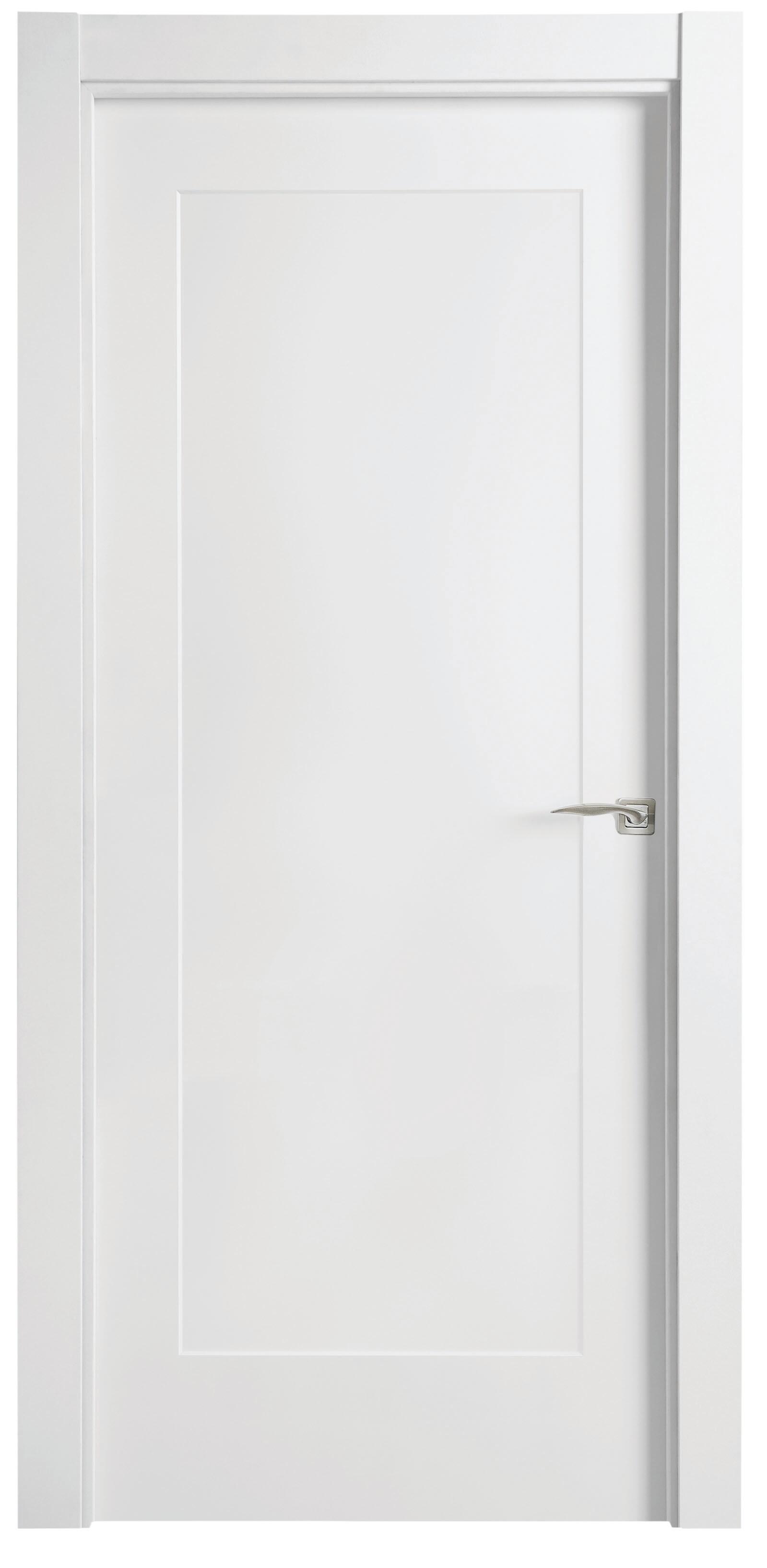 Puerta de interior abatible ciega estructura maciza acabado laminado serie line plus tacoma blanco apertura izquierda cerco de 70 x 30 anchura 62.5 cm