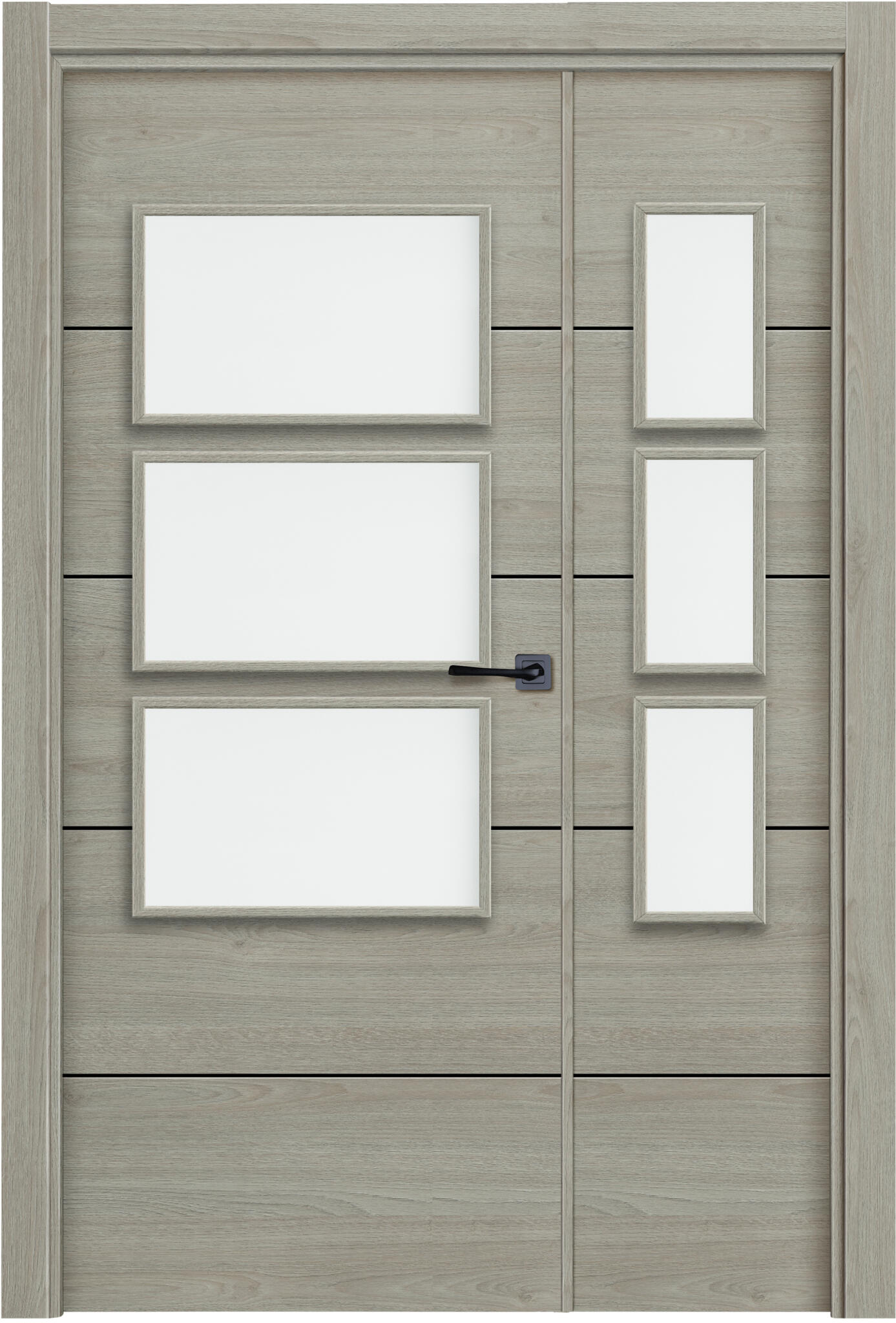 Puerta interior abatible berna vila roble line plus apertura izda cristal 105cm