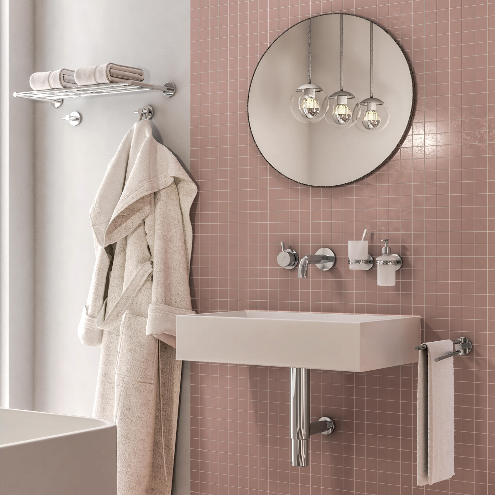 Toalheiro de barra BERNINA 39CM CROMADO BRILHANTE - 4