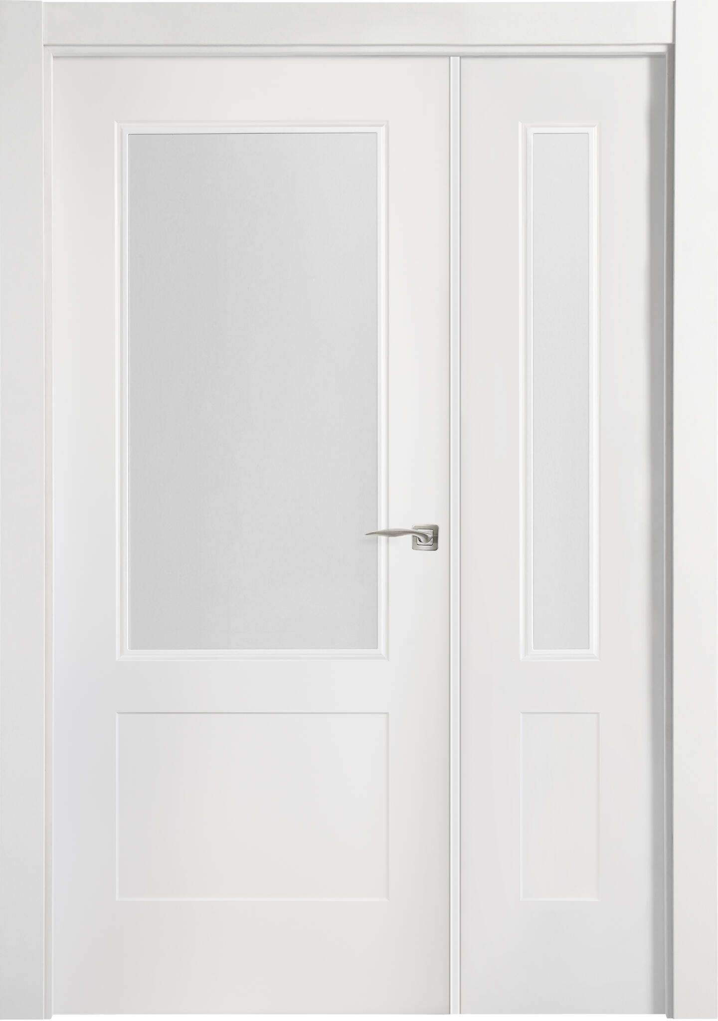 Puerta interior abatible atlanta blanco line plus apertura izda cristal 11x 105