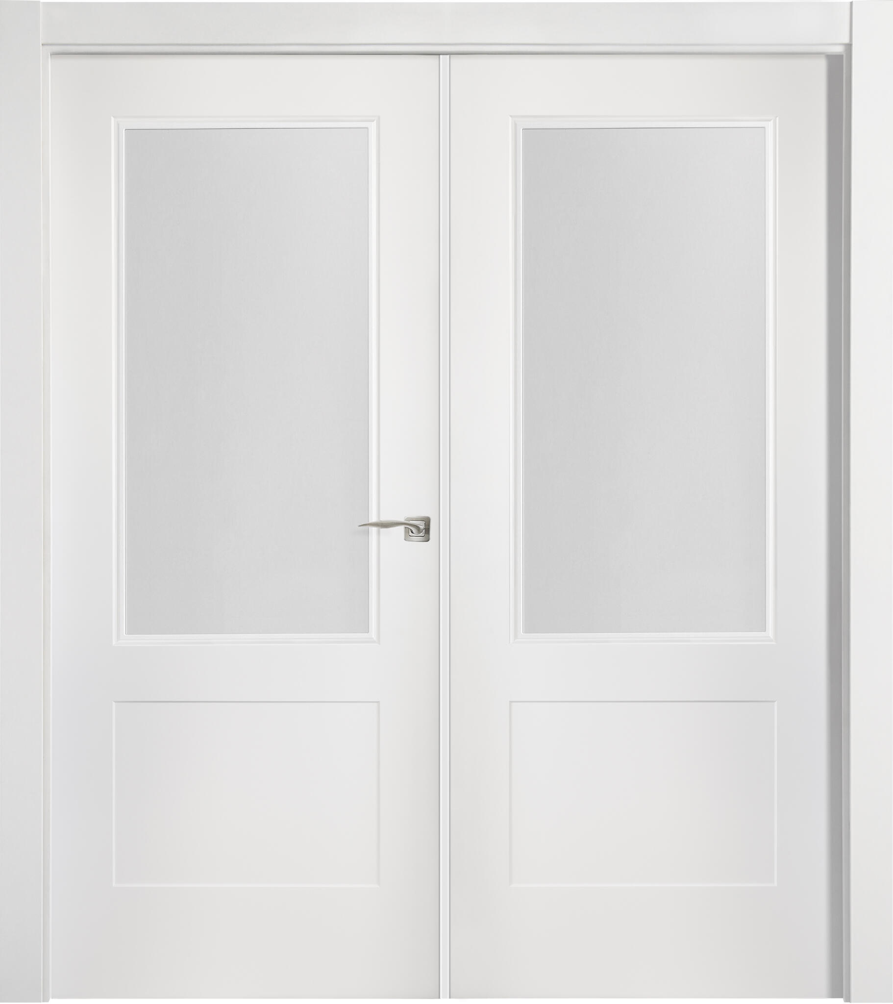 Puerta interior abatible atlanta blanco line plus apertura izda cristal 145cm