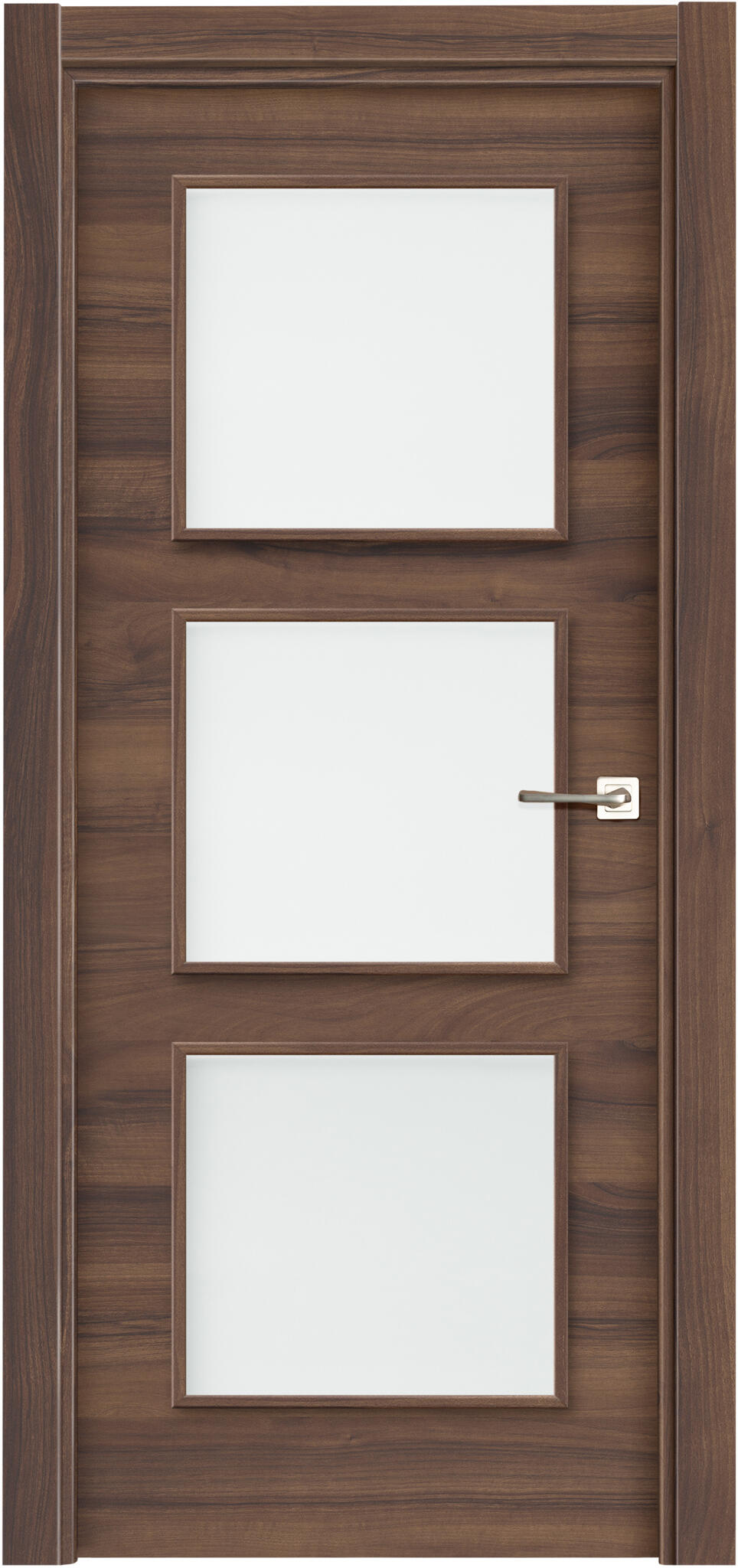 Puerta interior abatible oslo nogal usa line apertura dcha con cristal 9x 72.5cm