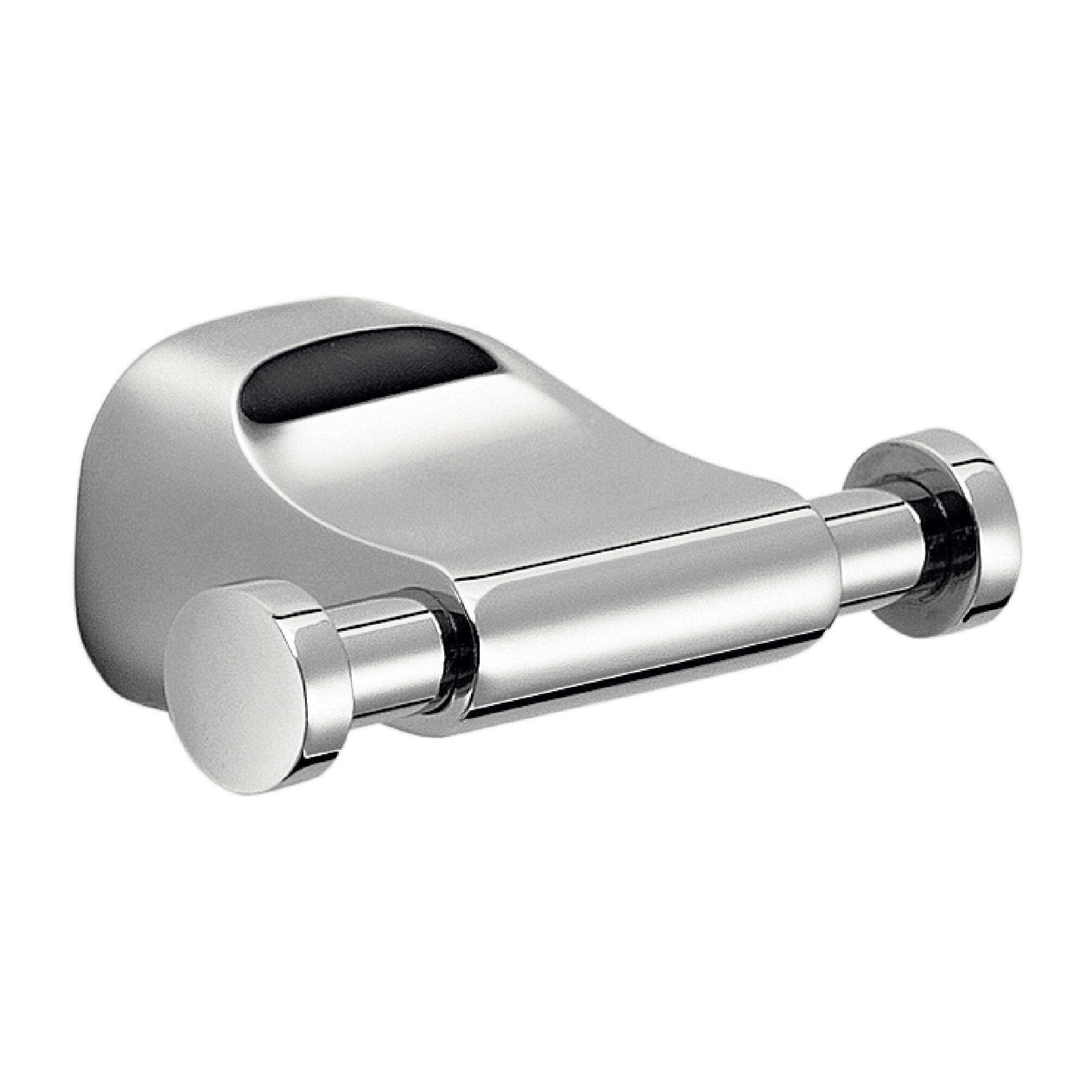 Percha/perchero stelvio acero inoxidable gris con 2 ganchos