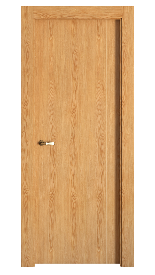 Puerta de interior abatible ciega maciza barnizada Line Plus Sidney roble apertura derecha cerco de 7x3 anchura 72.5cm
