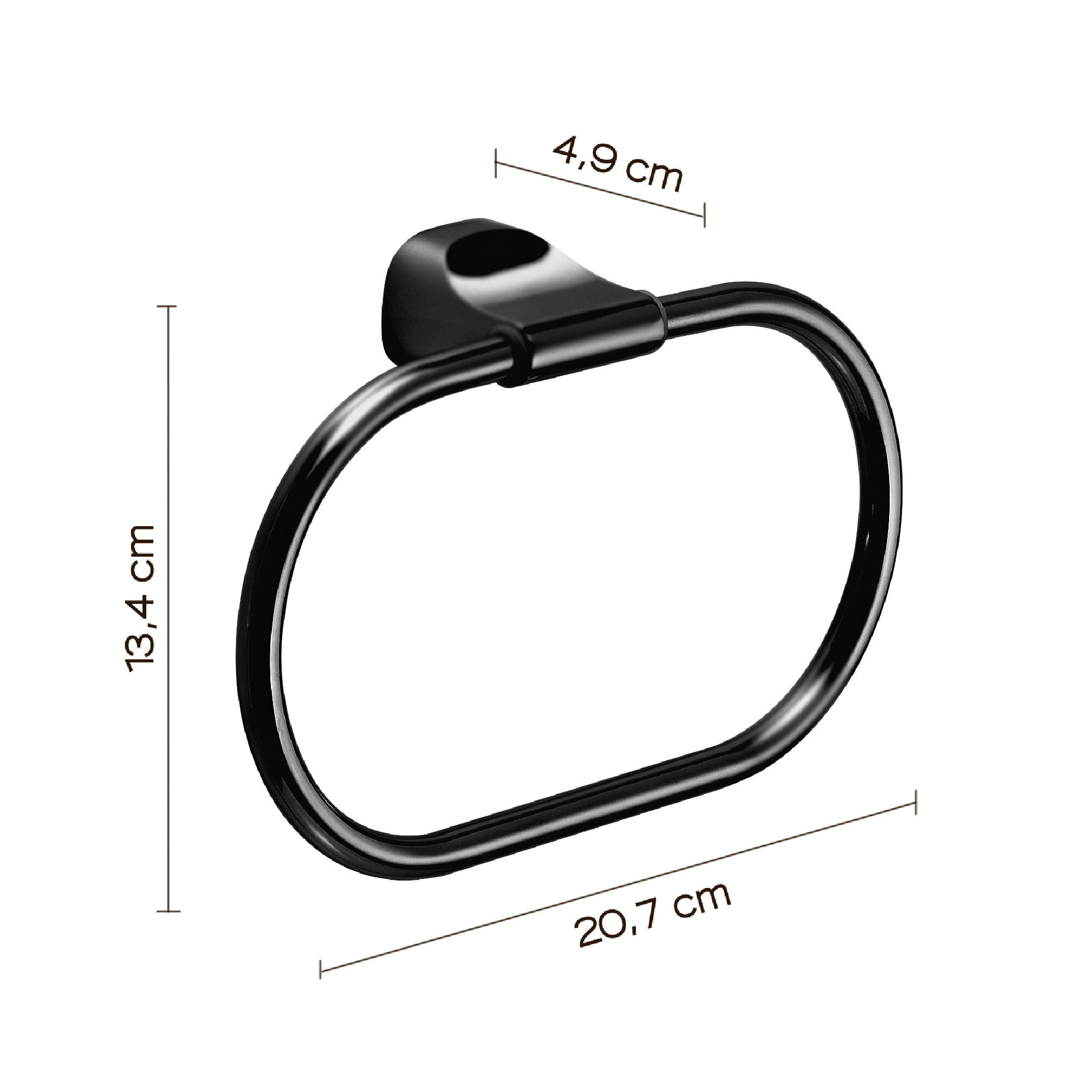 Toalheiro de aro STELVIO 20.7CM PRETO MATE - 4