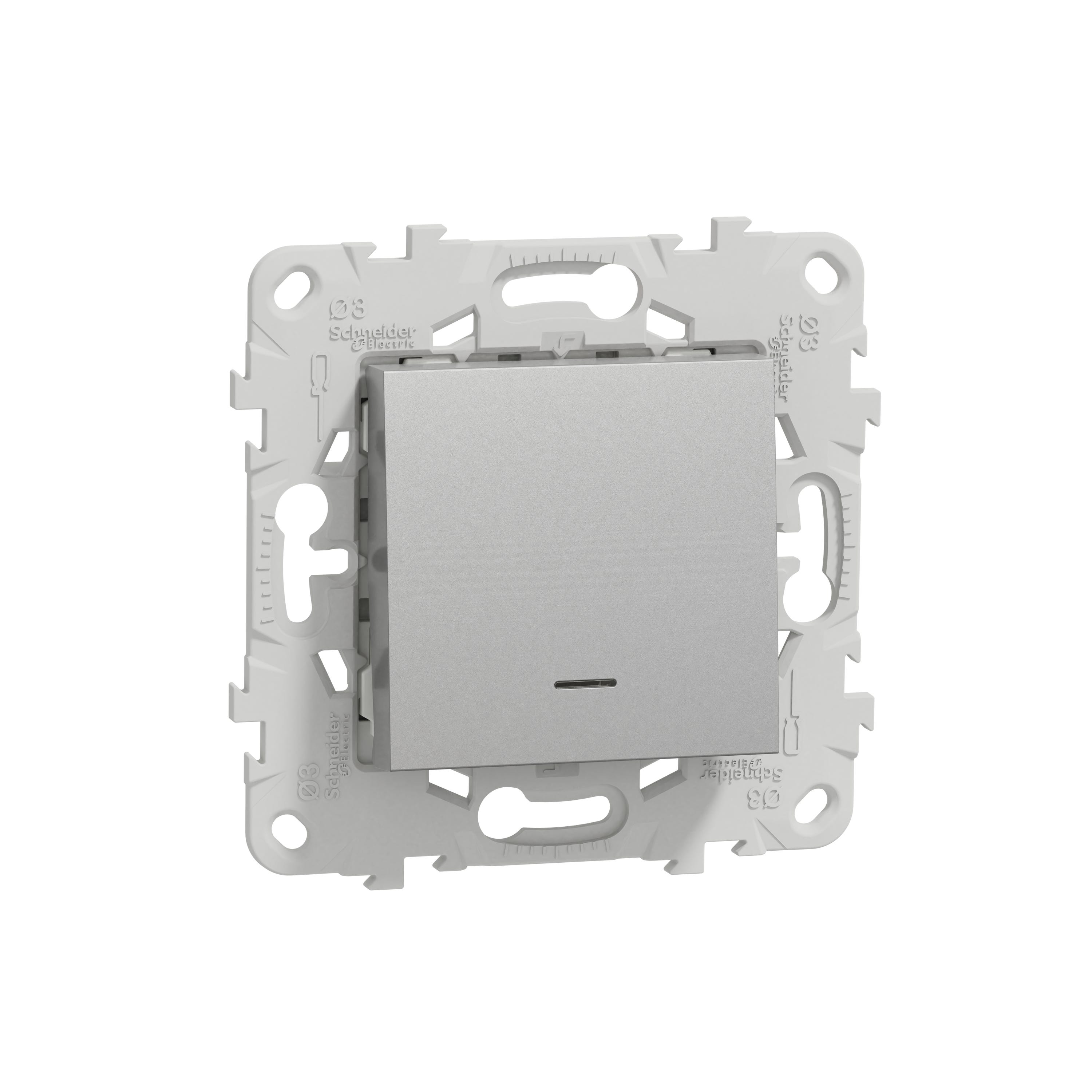 Interruptor Con Piloto SCHNEIDER New Unica Aluminio Leroy Merlin interruptor-con-piloto-schneider-new-unica-aluminio-leroy-merlin