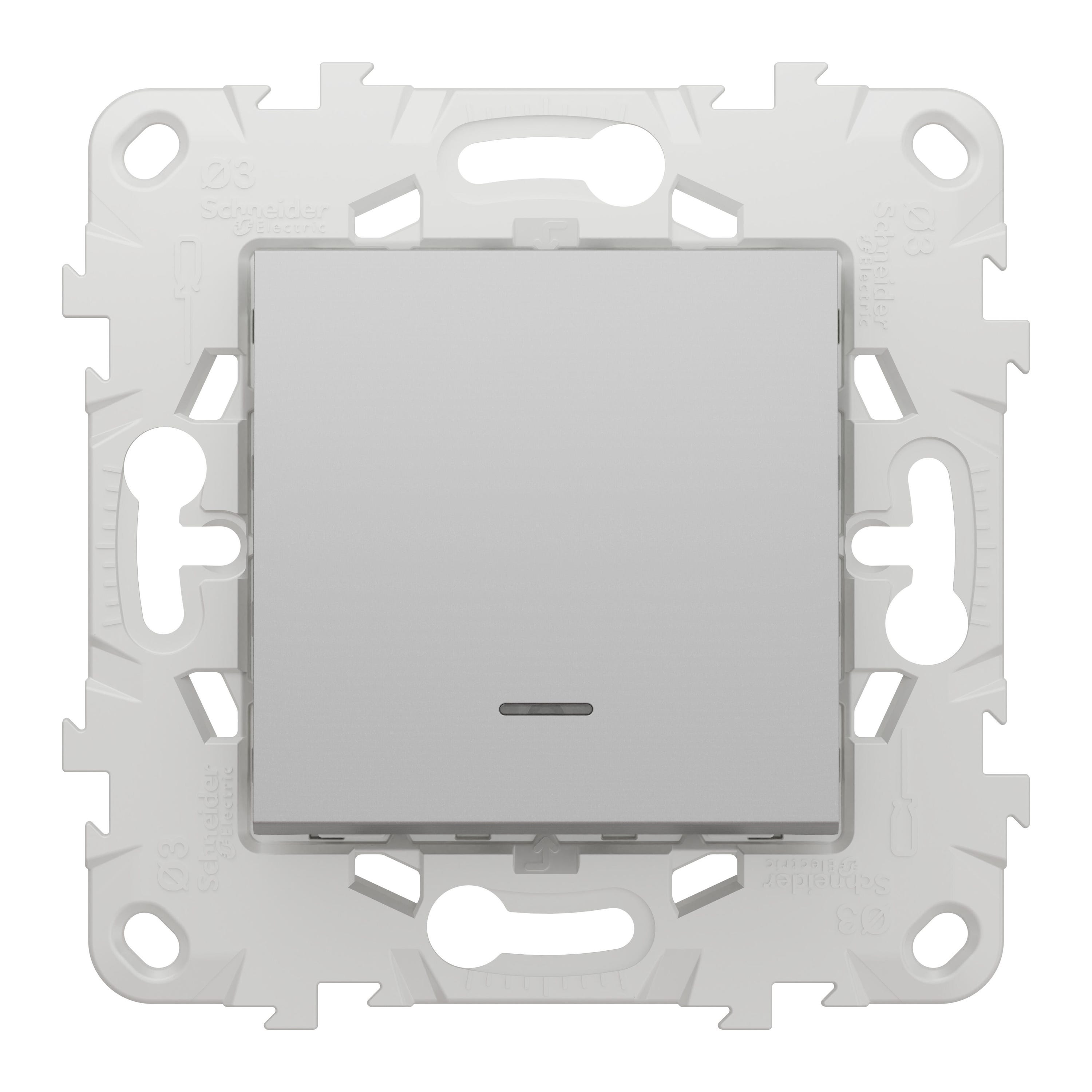 Interruptor Con Piloto SCHNEIDER New Unica Aluminio Leroy Merlin interruptor-con-piloto-schneider-new-unica-aluminio-leroy-merlin