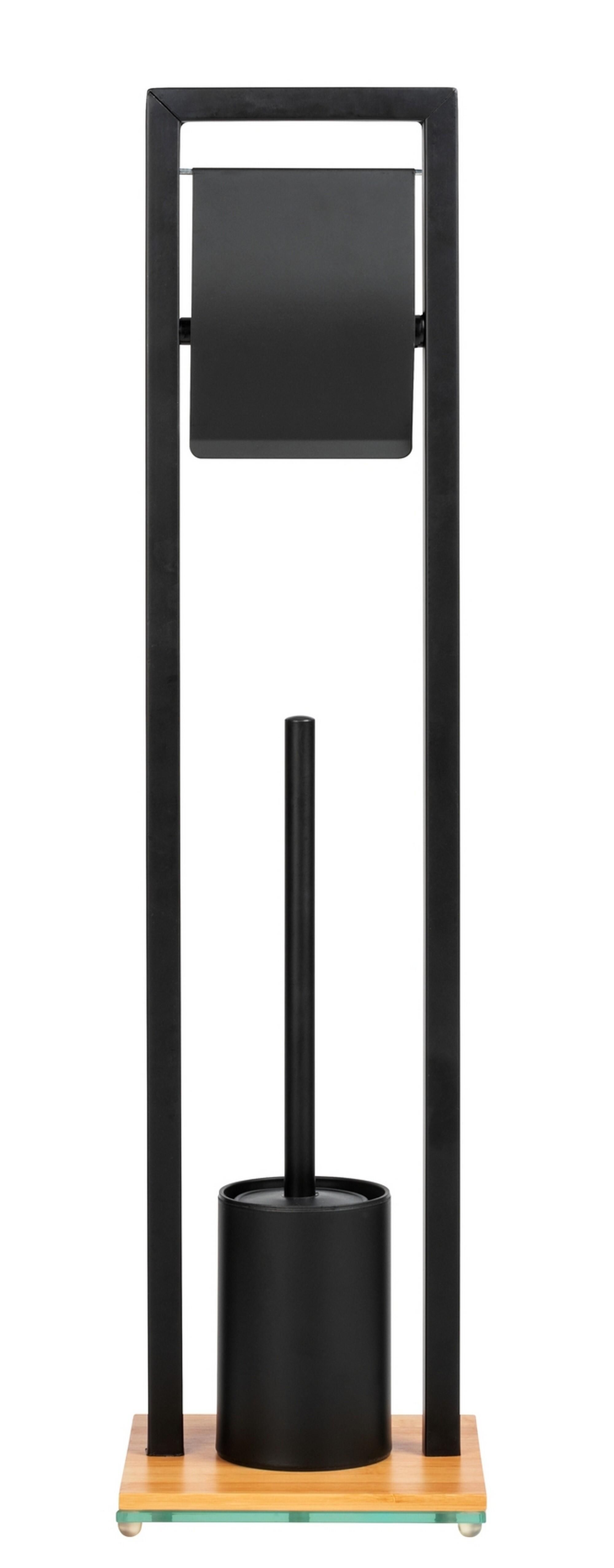 Suporte de piaçaba e porta rolos preto 18x18x72,5 cm Wenko Bambusa - 10