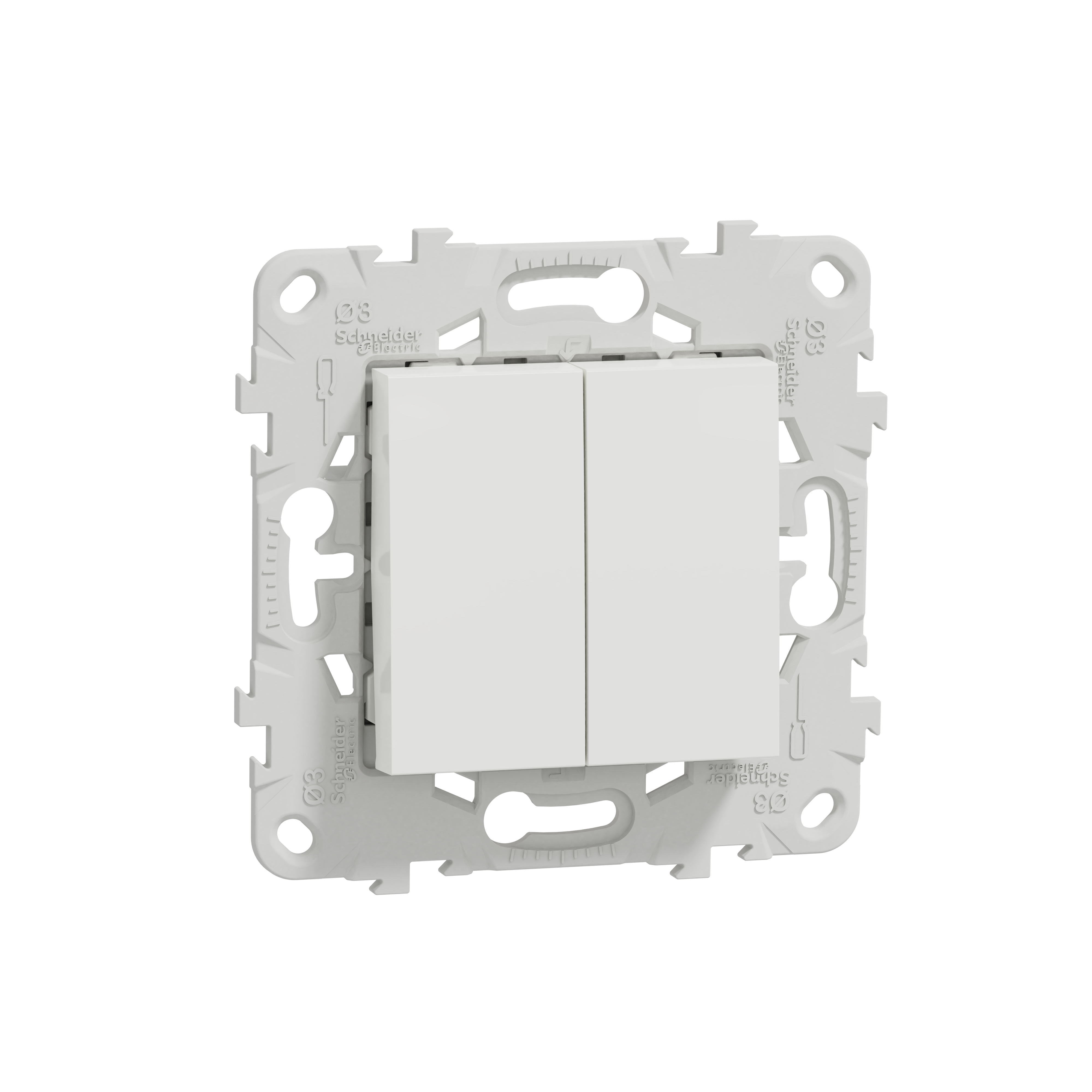 Interruptor doble schneider new unica blanco