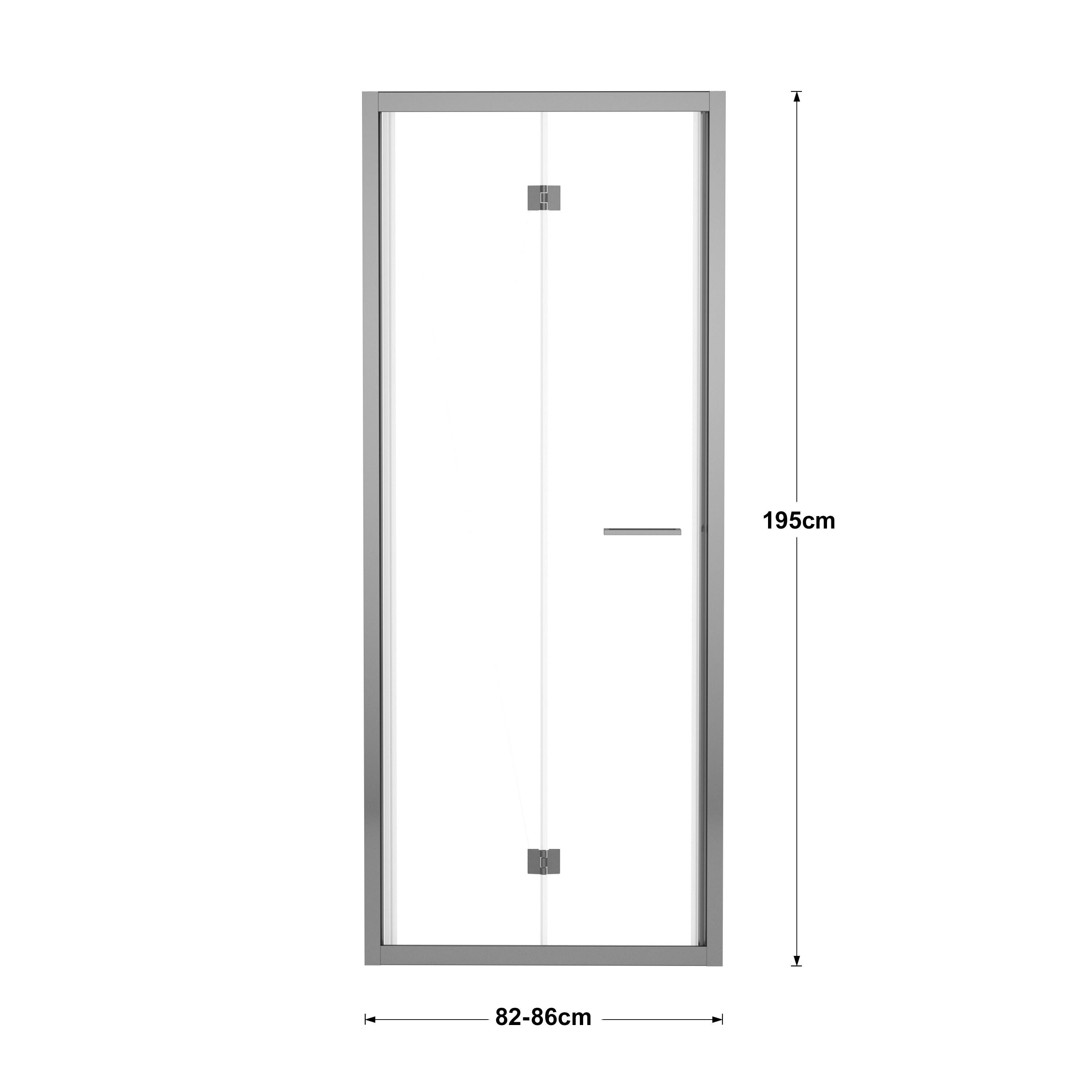 Porta doccia pieghevole Record, L 82-86 cm x H 195 cm x SP 6 mm, profilo cromo - 5